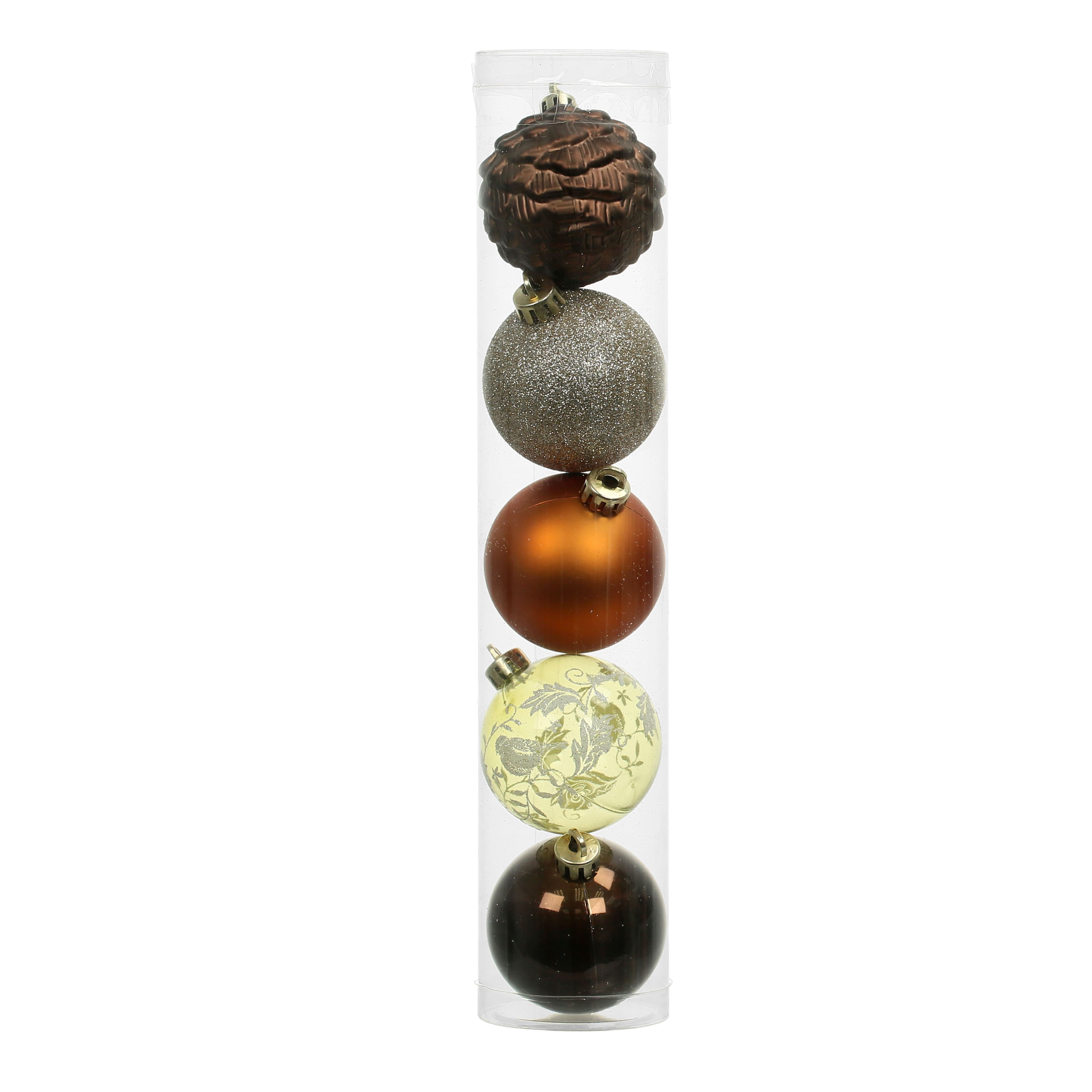 5 Pack 2.2&#x22; Gingerbread Forest Shatterproof Ball Ornaments by Ashland&#xAE;