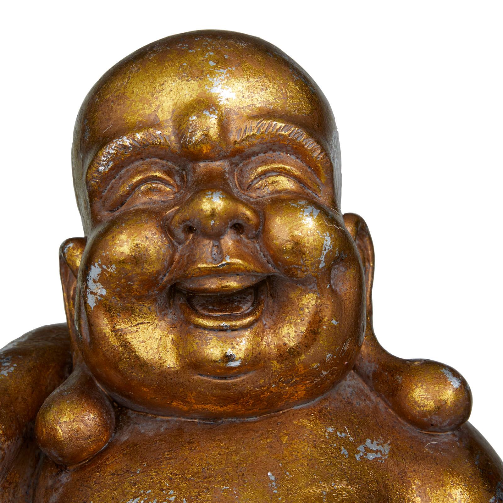 CosmoLiving by Cosmopolitan 23" Bronze Colored Polystone Meditating Buddha Sculpture