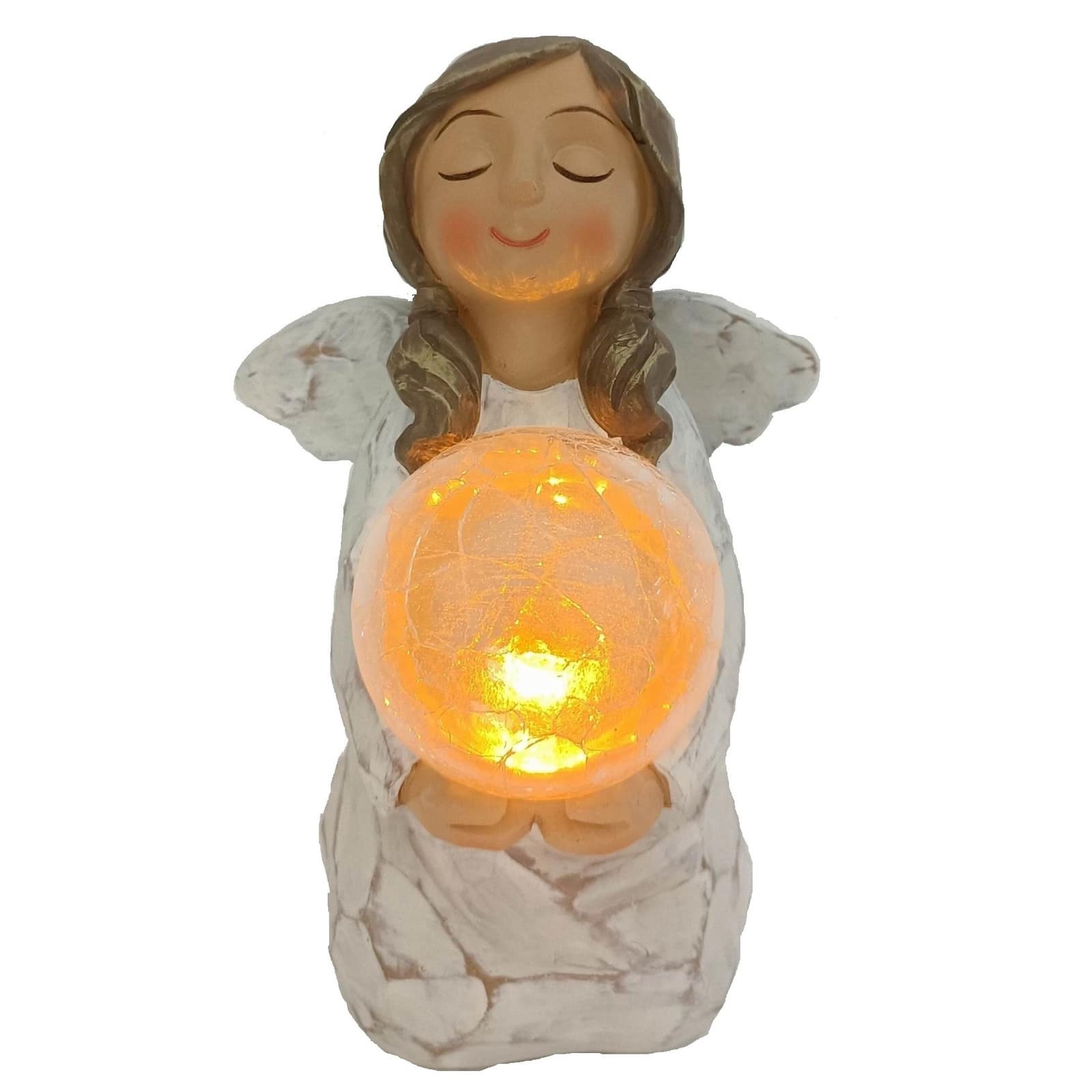 Santa's Workshop 7" Solar Angel with Crackle Ball Decoration
