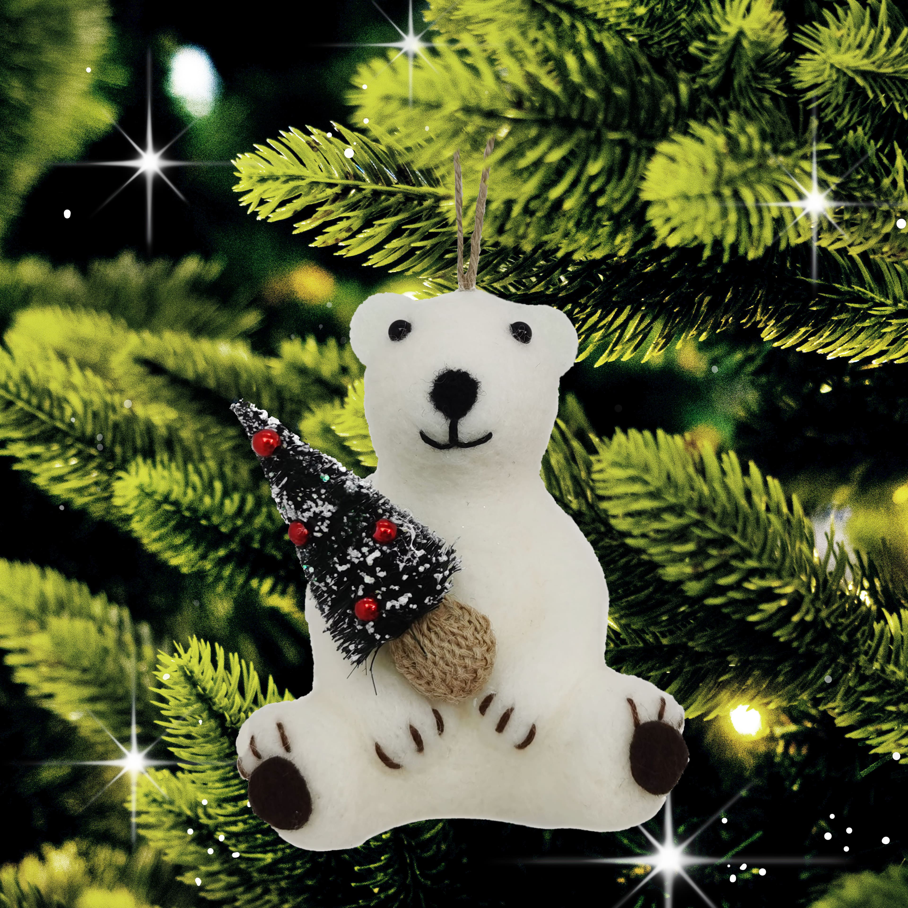 5&#x22; Felt Polar Bear Ornament by Ashland&#xAE;