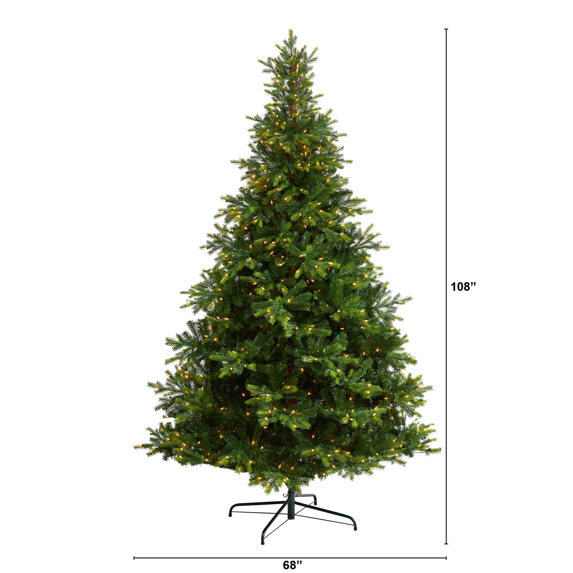 9ft. Pre-Lit North Carolina Spruce Artificial Christmas Tree, Clear LED Lights