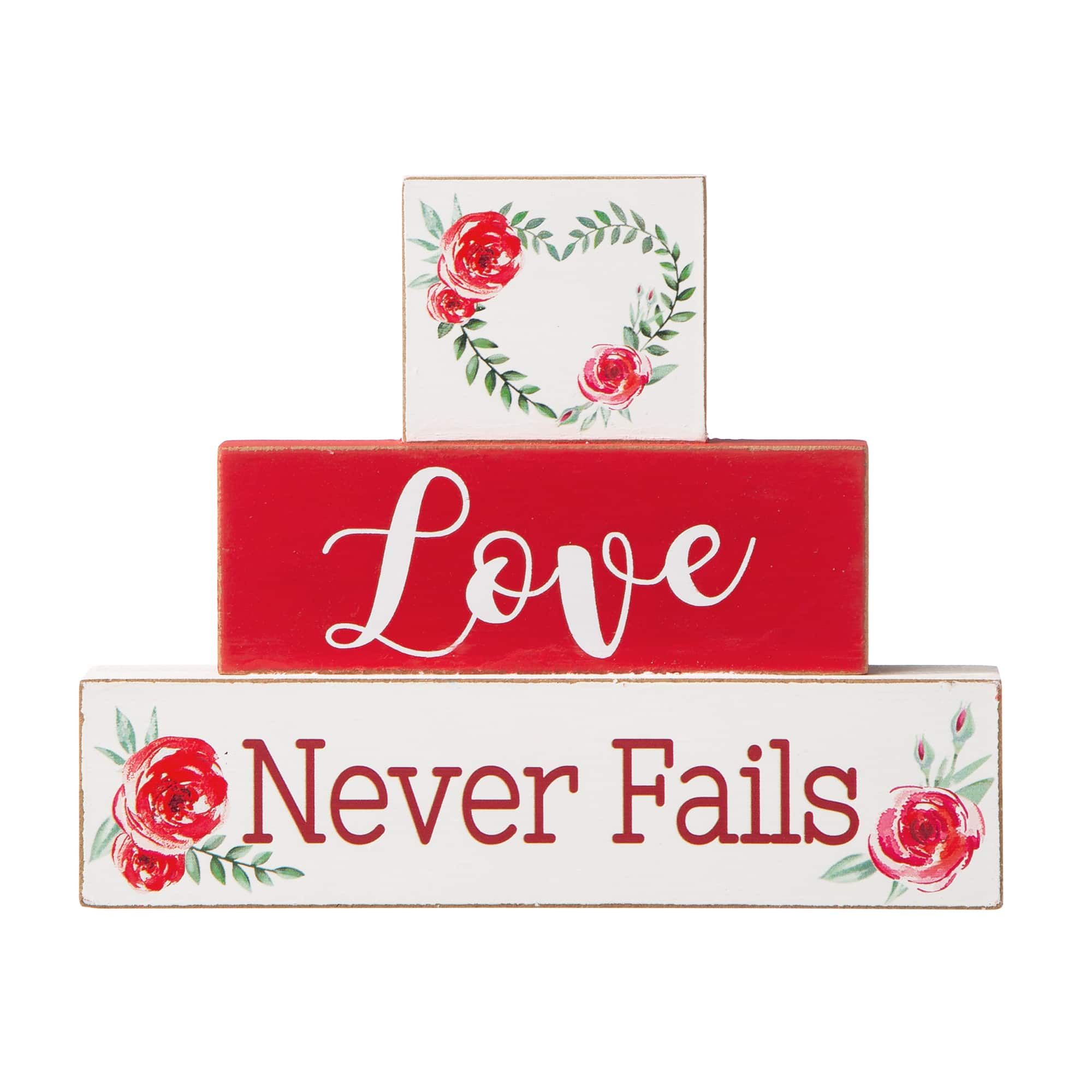 Glitzhome&#xAE; 9.5&#x22; Valentine&#x27;s Wooden Block Tabletop Sign