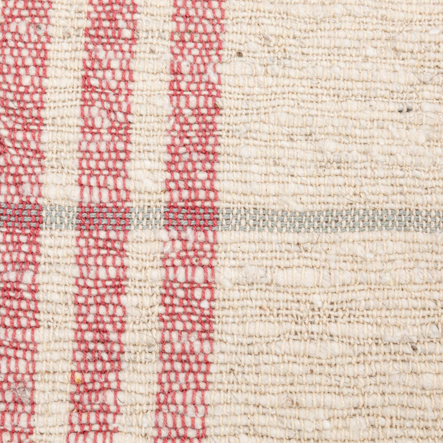 Hello Honey® Natural & Red Grid Pattern Cotton Slub Lumbar Pillow