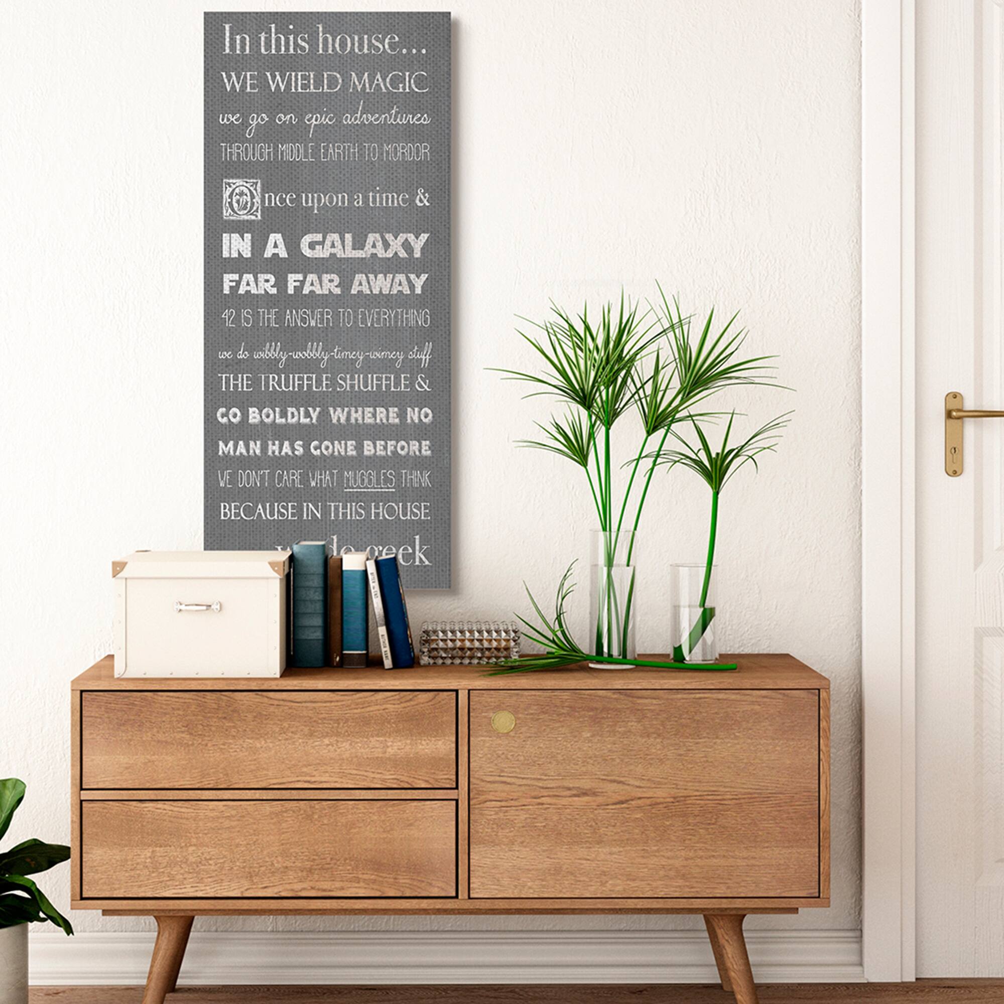 Stupell Industries In This House Phrase Family Movie Night Quotes Canvas Wall Art