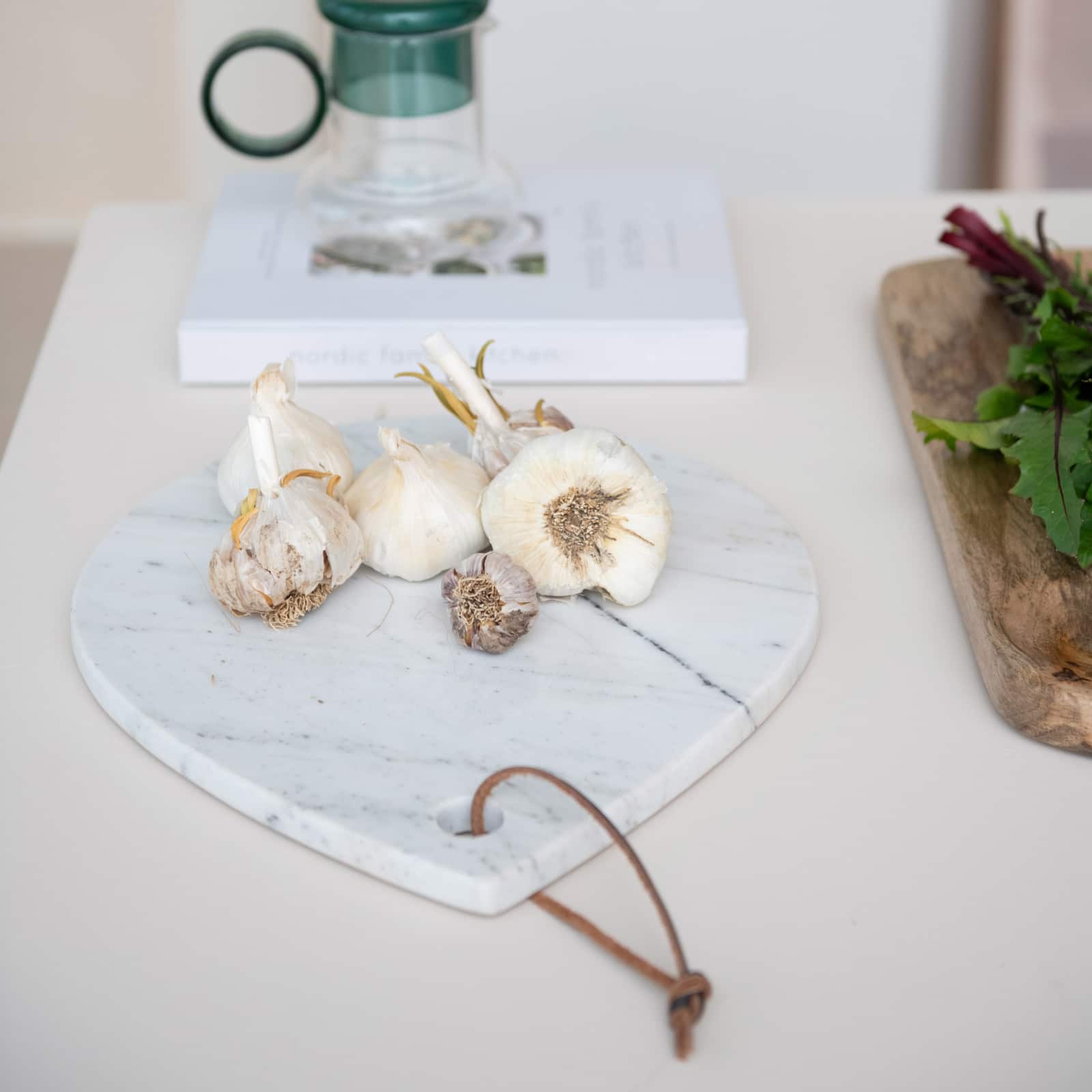 Hello Honey&#xAE; 14&#x22; White M&#xE9;lange Marble Board with Handle
