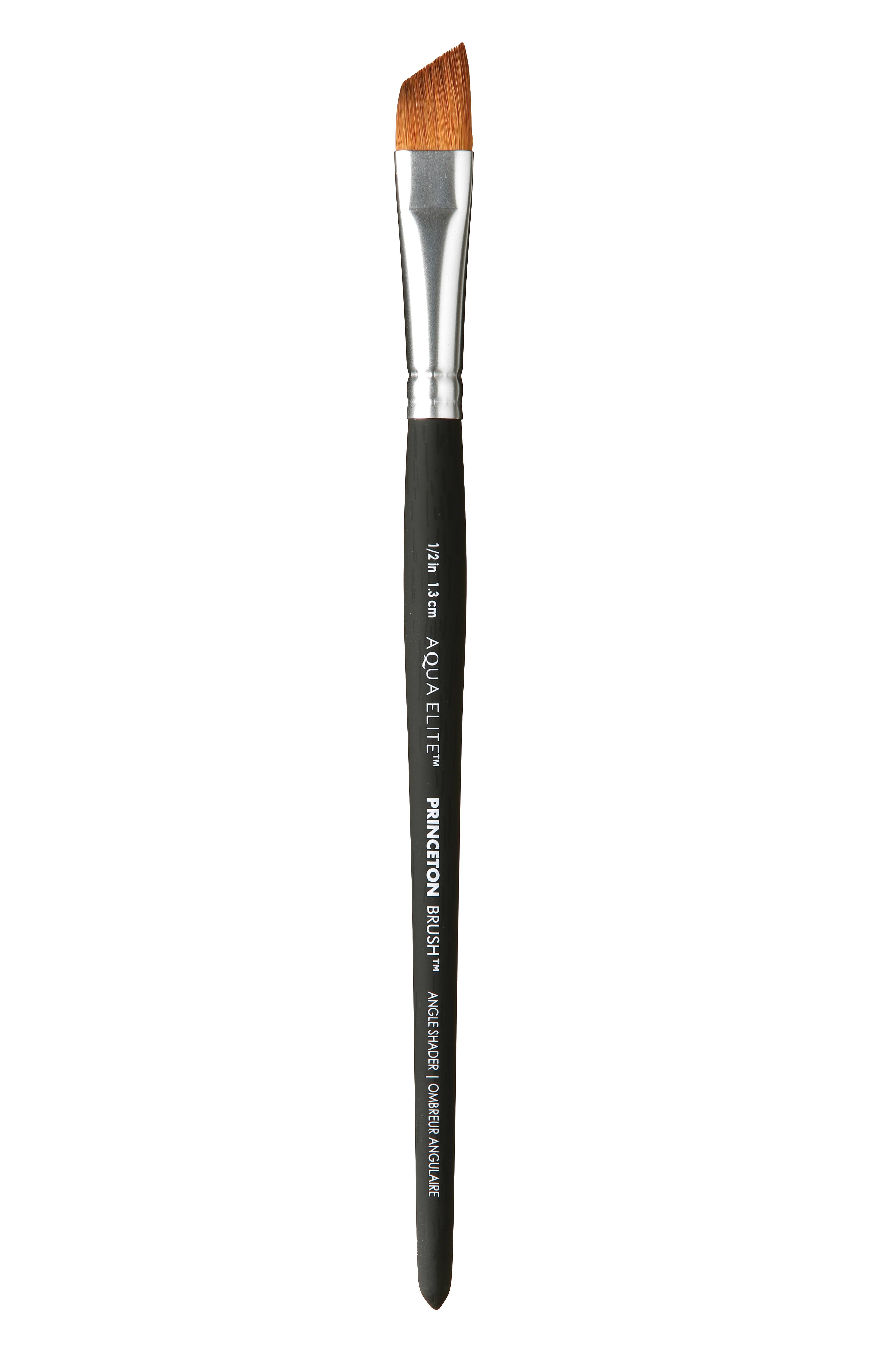 12 Pack: Princeton™ Aqua Elite™ Short Handle Angular Shader Brush, 1/2"