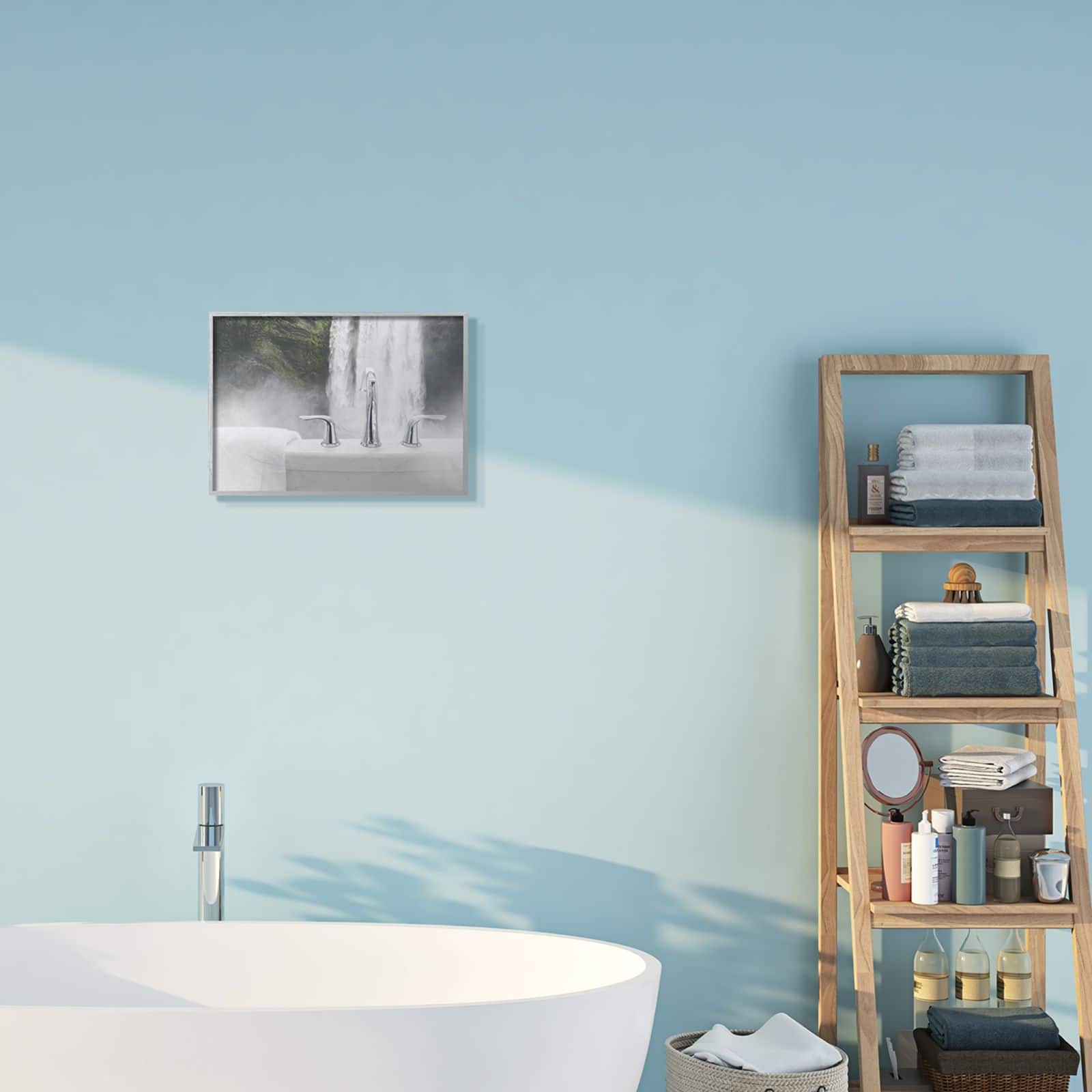 Stupell Industries Waterfall Bath Time Bathroom Framed Wall Art