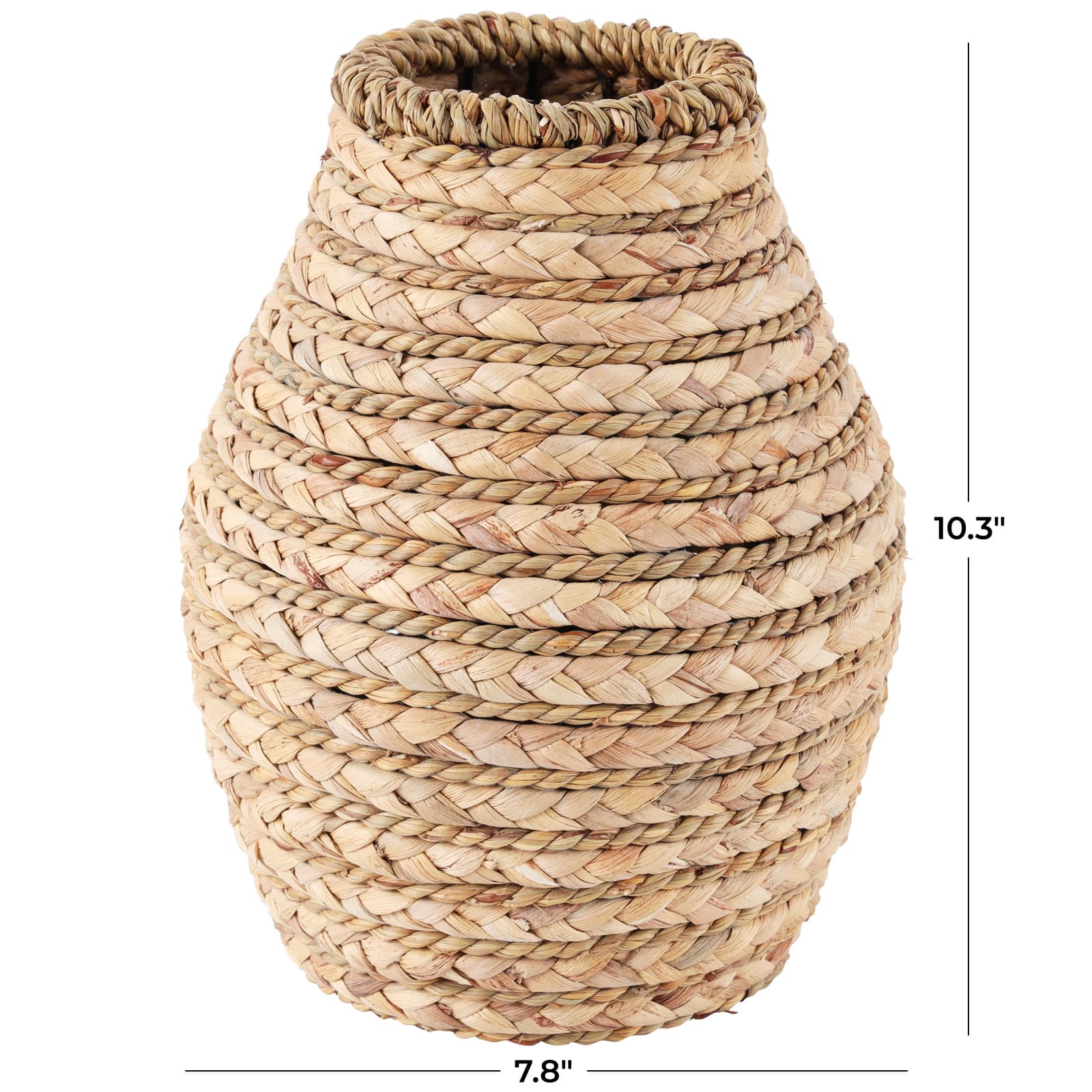 10&#x22; Light Brown Seagrass Handmade Braided Vase