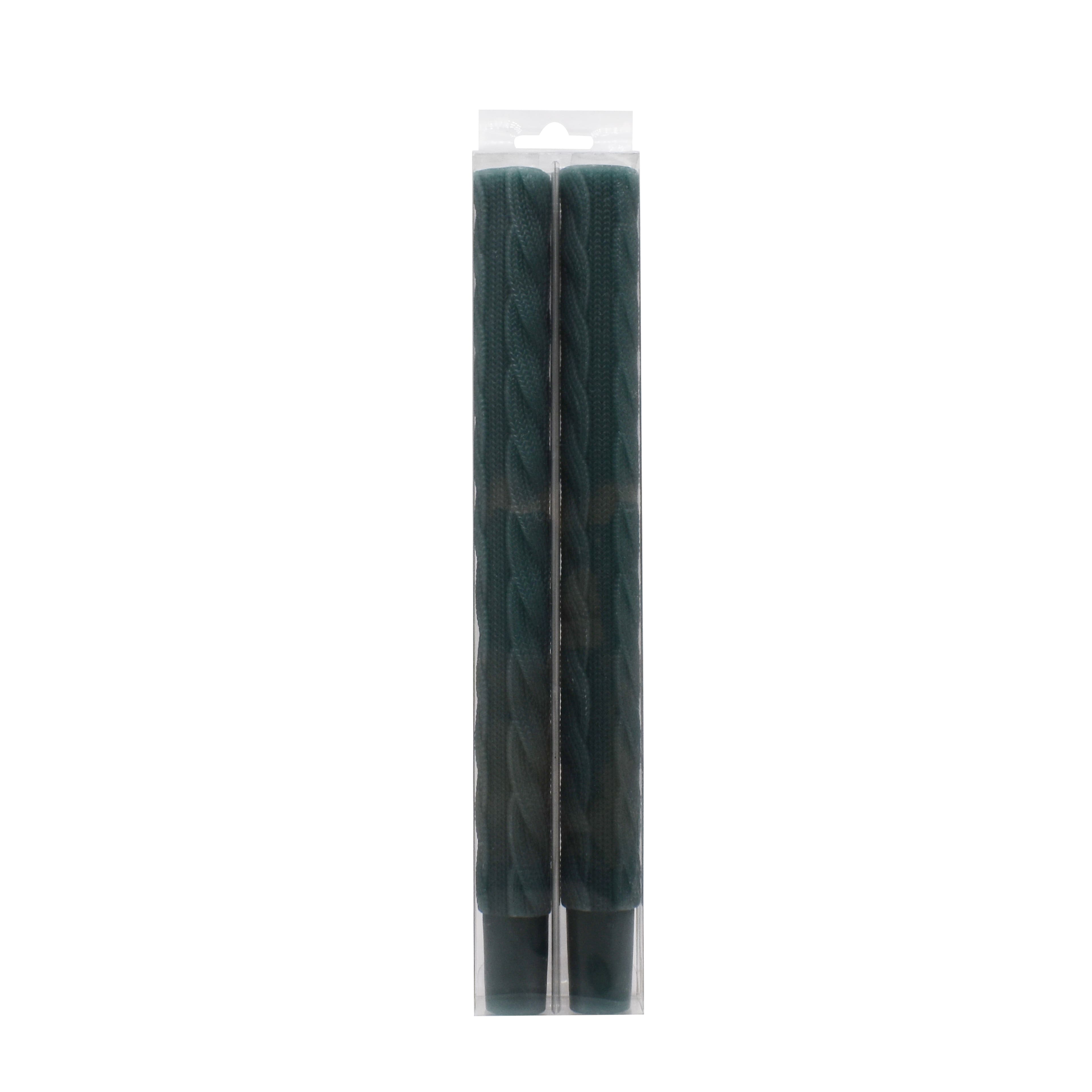 10&#x22; Green Faux Knit Taper Candles, 2ct. by Ashland&#xAE;