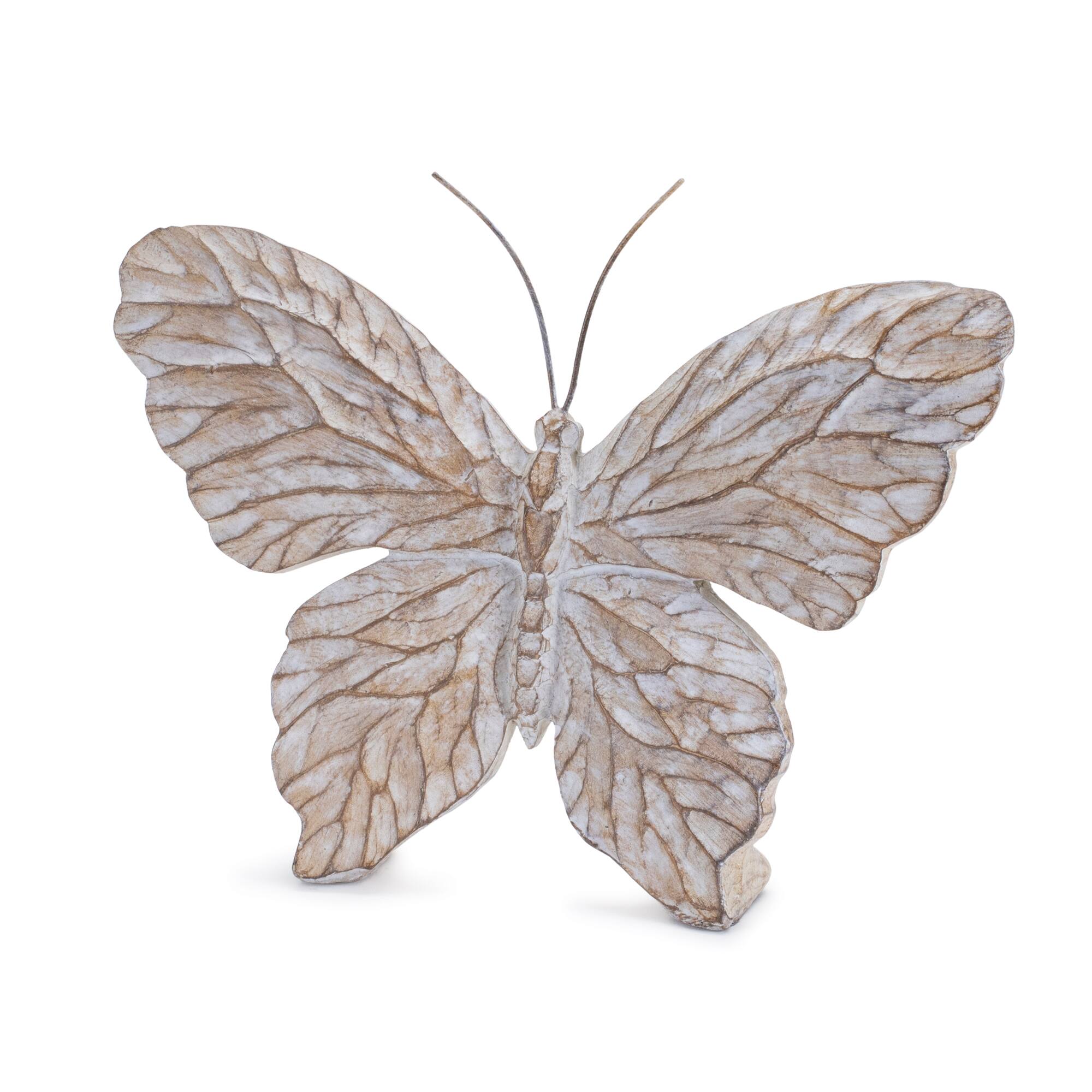 7.5" Carved Butterfly Shelf Sitter Set