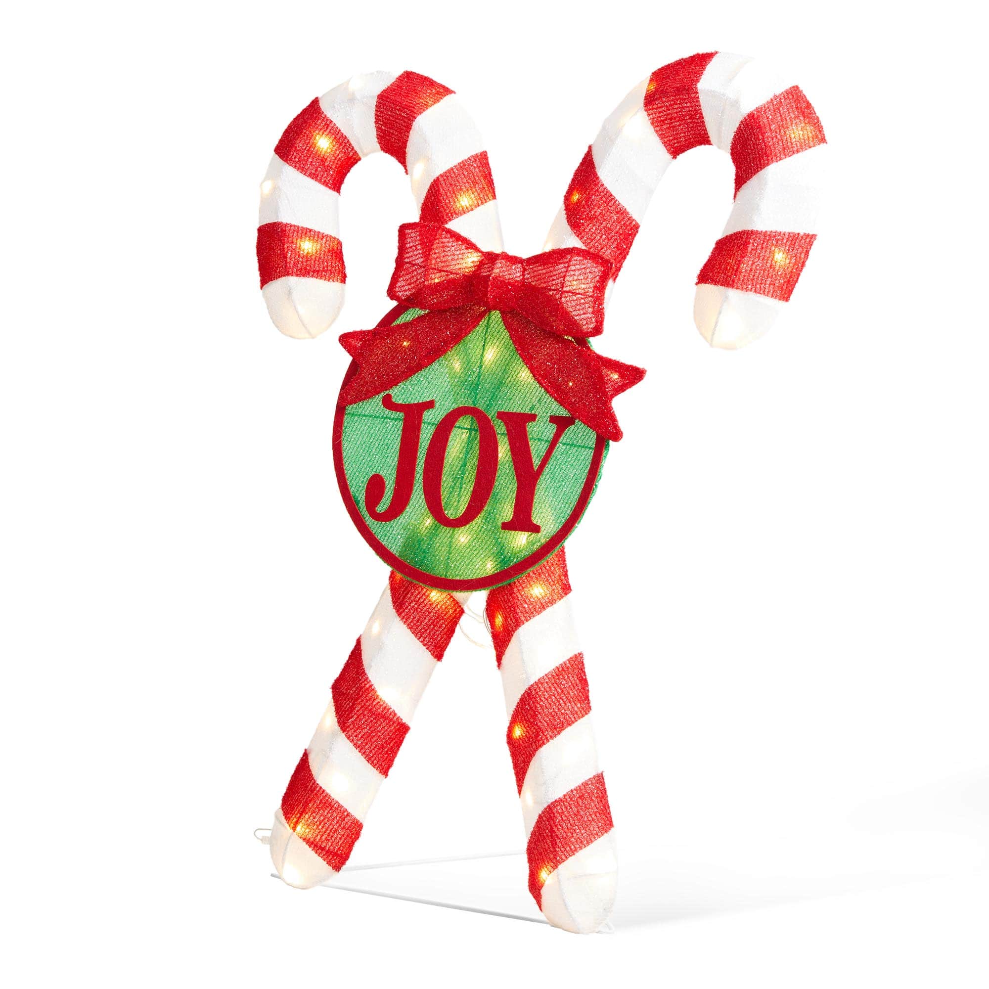 Glitzhome&#xAE; 3ft. Lighted Christmas Candy Cane Outdoor D&#xE9;cor