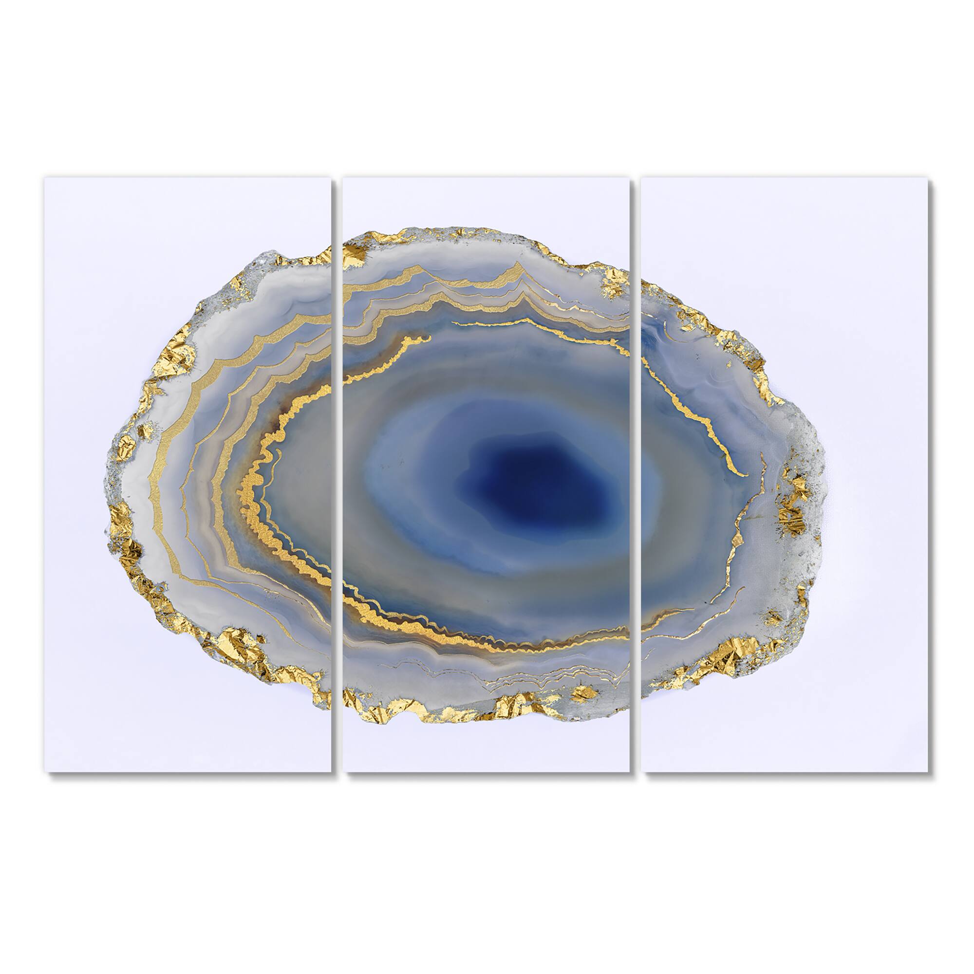 Designart - Golden Water Agate - Abstract Canvas Wall Art