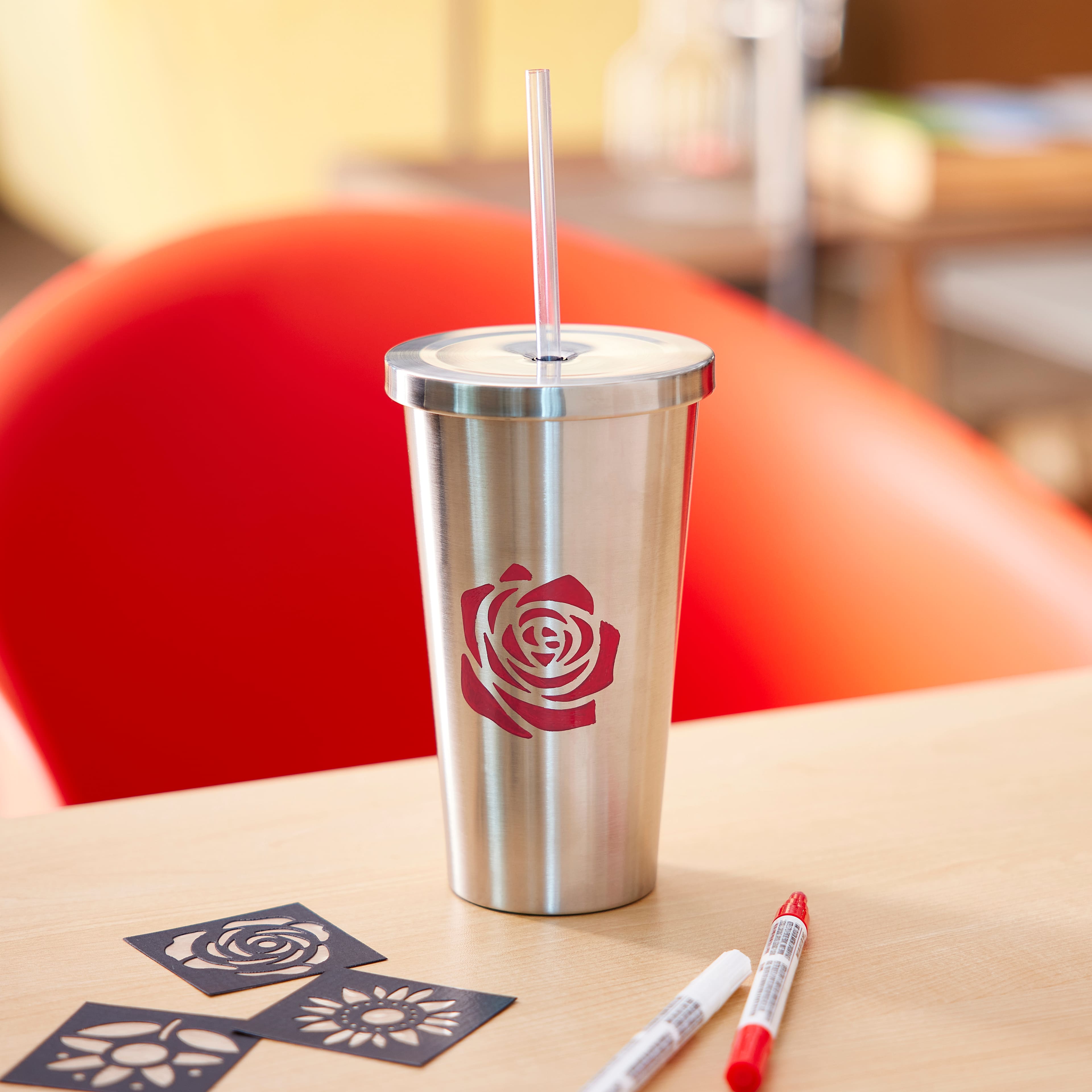 12 Pack: 19oz. Stainless Steel Tumbler with Straw by Celebrate It&#x2122;