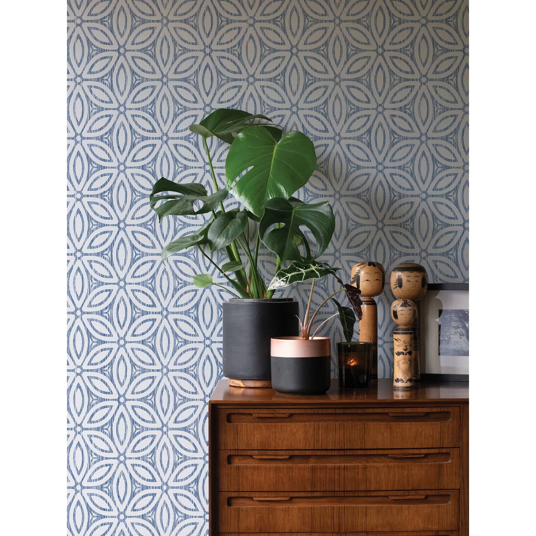 NuWallpaper Blue Hepatica Petal Peel & Stick String Wallpaper