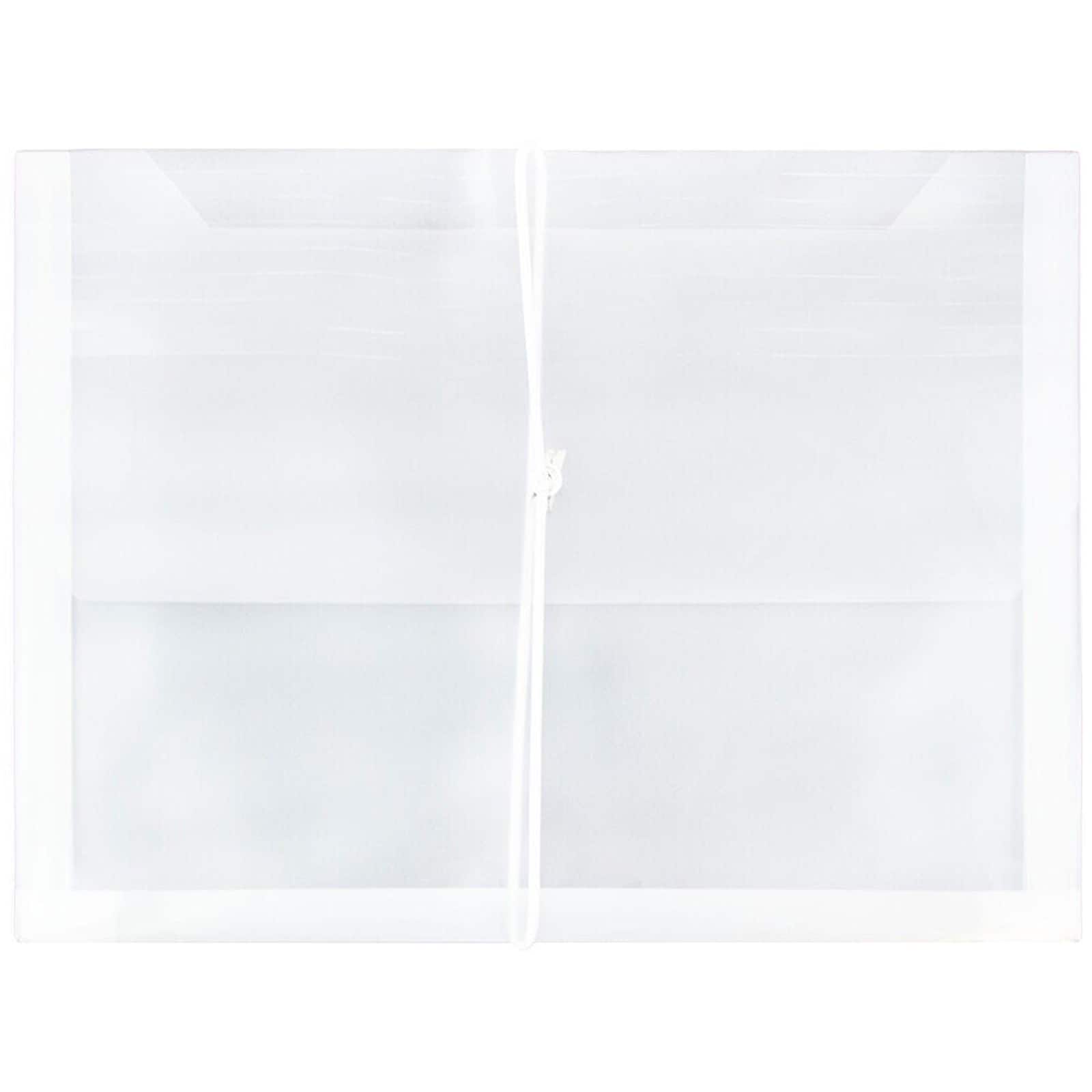 JAM Paper 9.75" x 13" Clear Plastic Elastic Expansion Booklet Envelopes, 10ct.