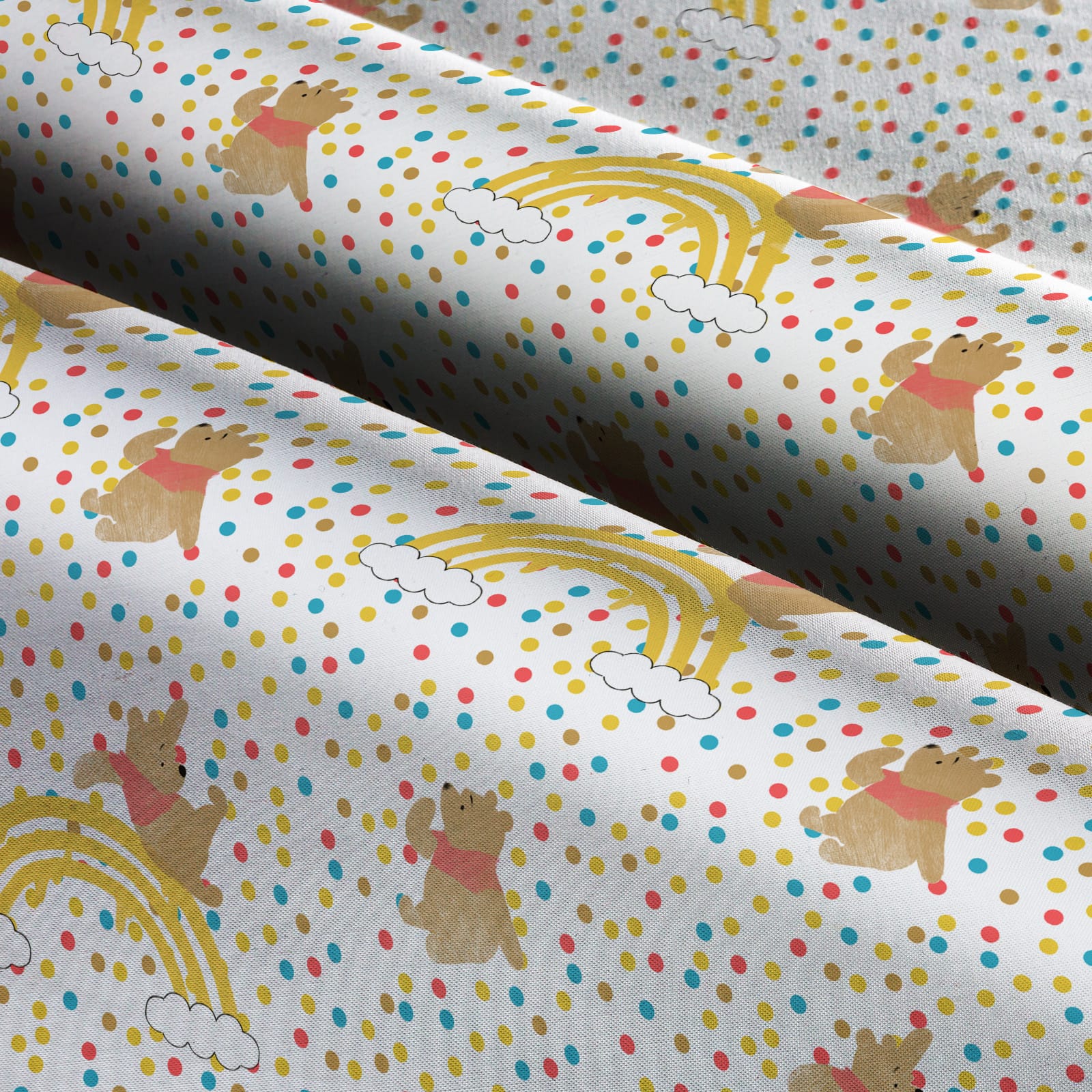 Disney&#xAE; Winnie the Pooh Rainbow Jump Cotton Fabric