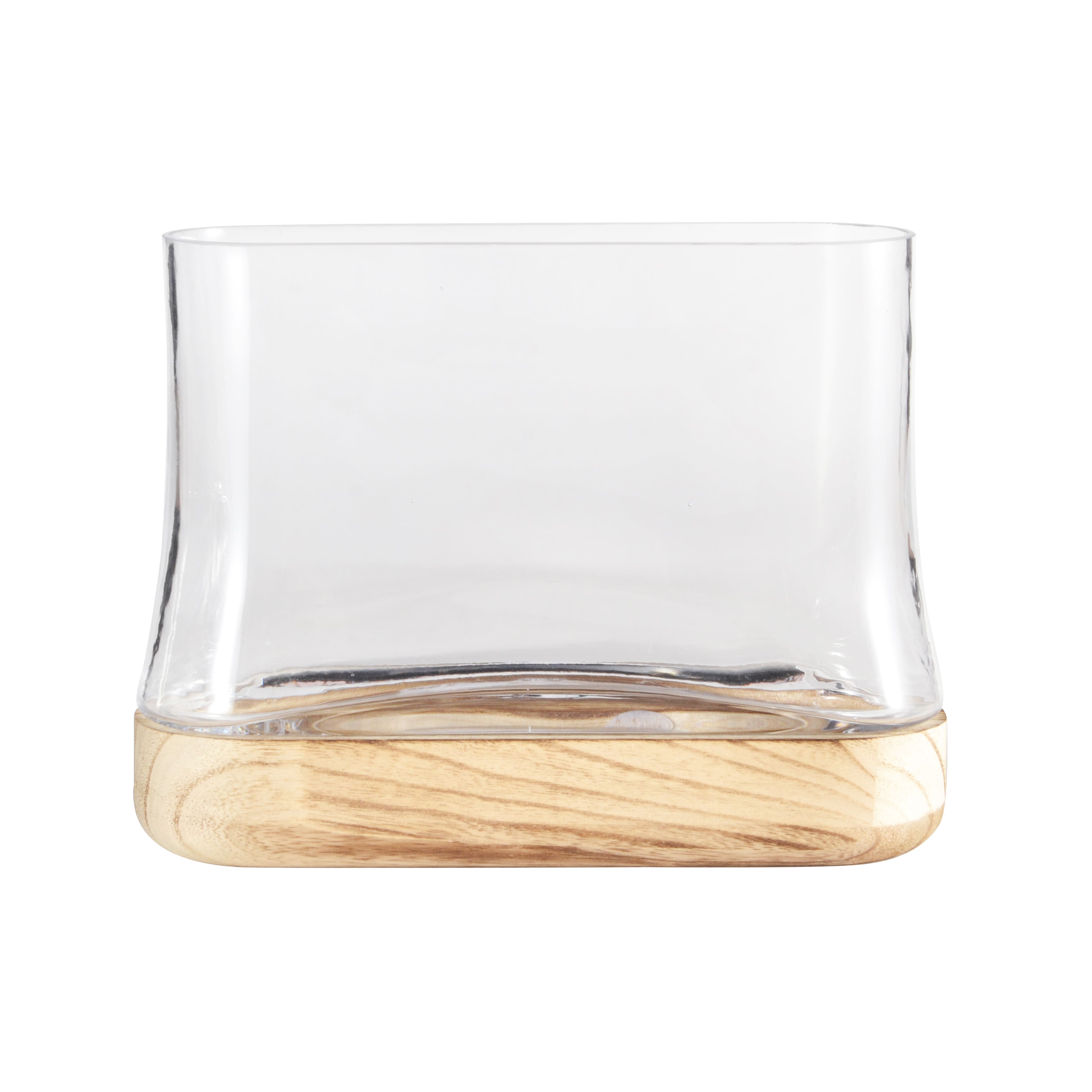 7&#x22; Glass Vase with Wood Base by Ashland&#xAE;