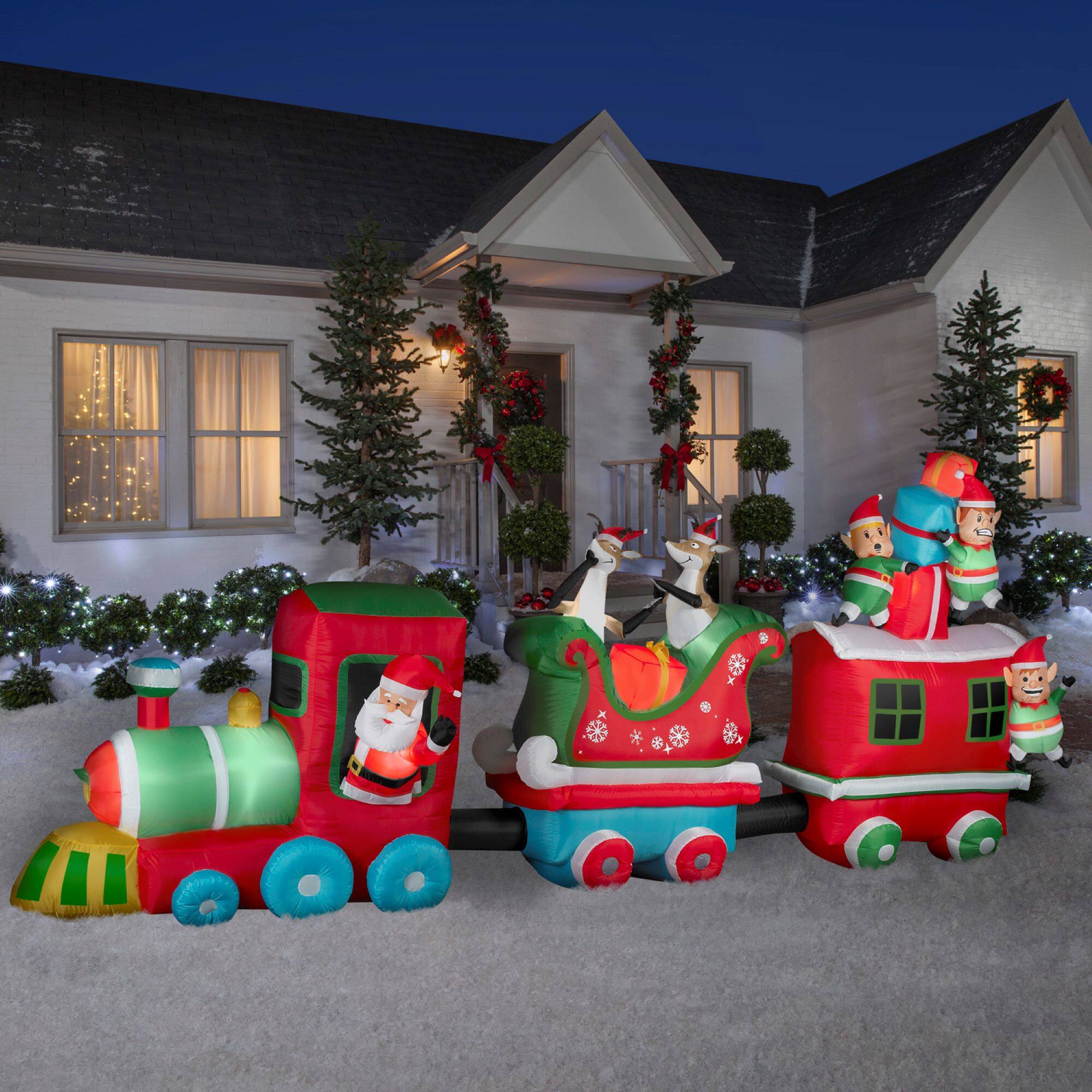 16ft. Airblown&#xAE; Inflatable Colossal Christmas Train