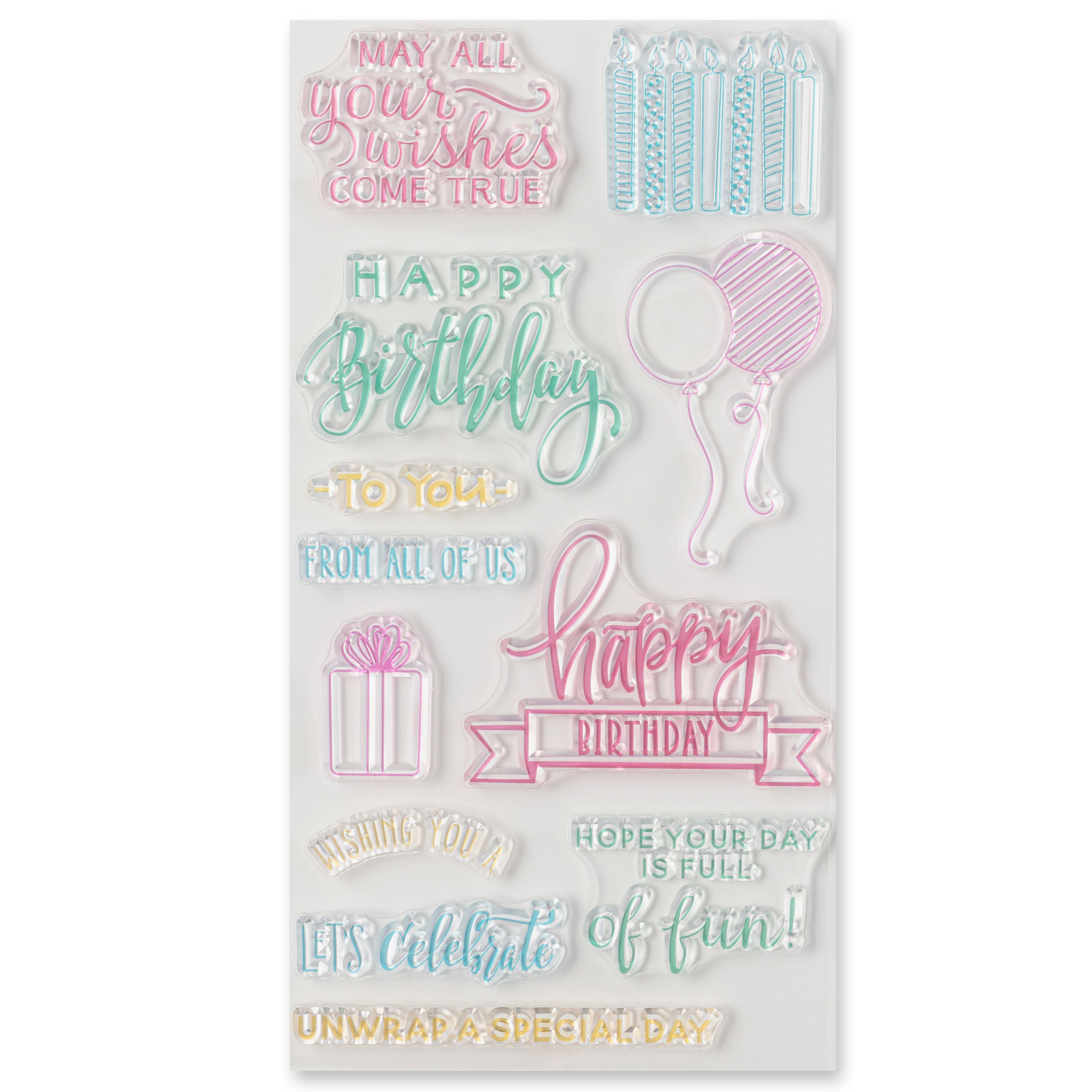 6 Pack Happy Birthday Clear Stamp Set by Recollections™ Michaels