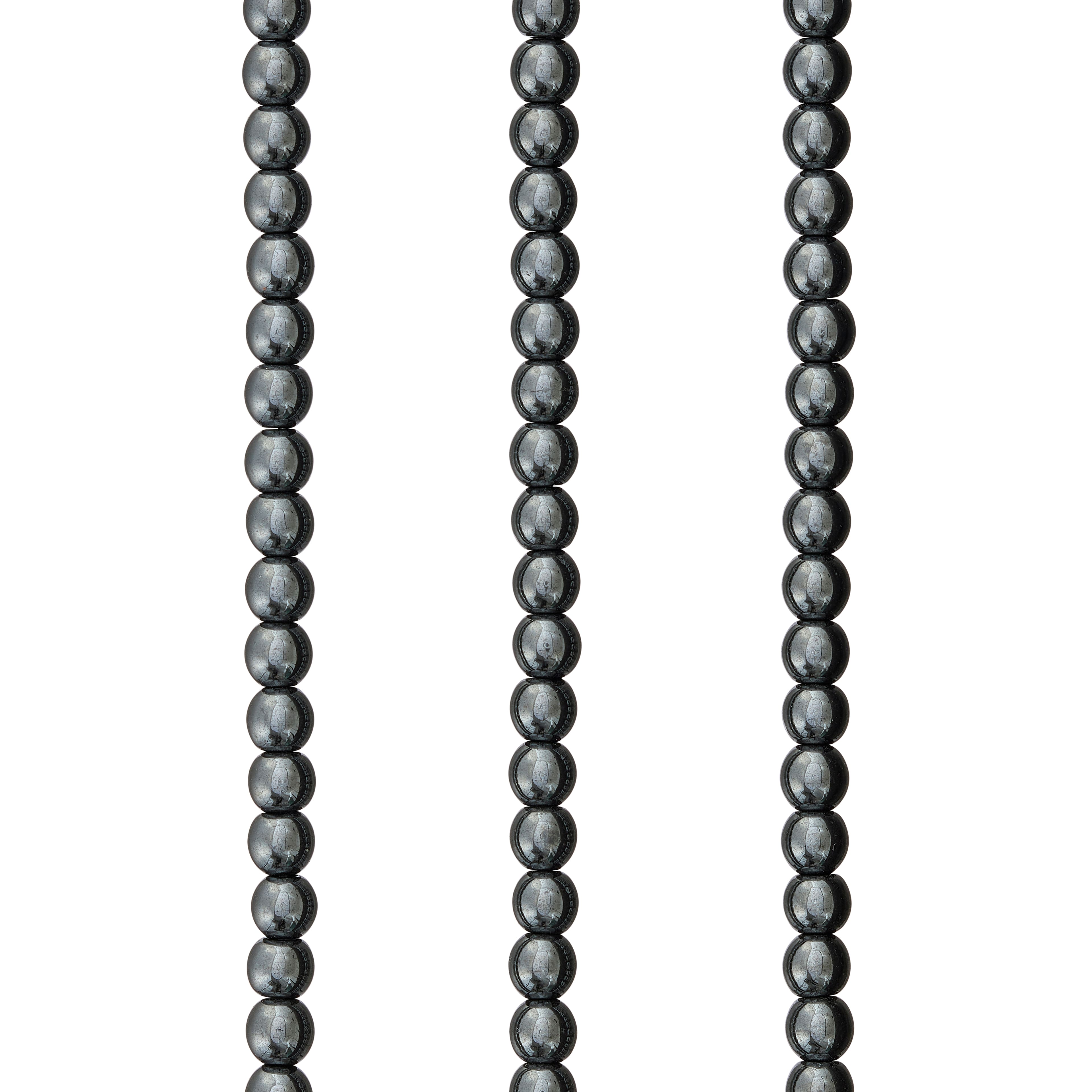 12 Pack:  Gray Hematite Round Beads, 4mm by Bead Landing™