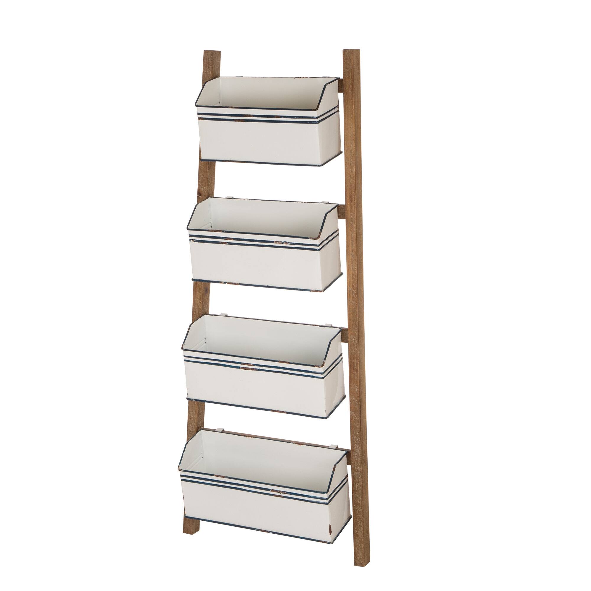 Glitzhome® Farmhouse Metal Enamel 4Tier Basket Shelves Michaels