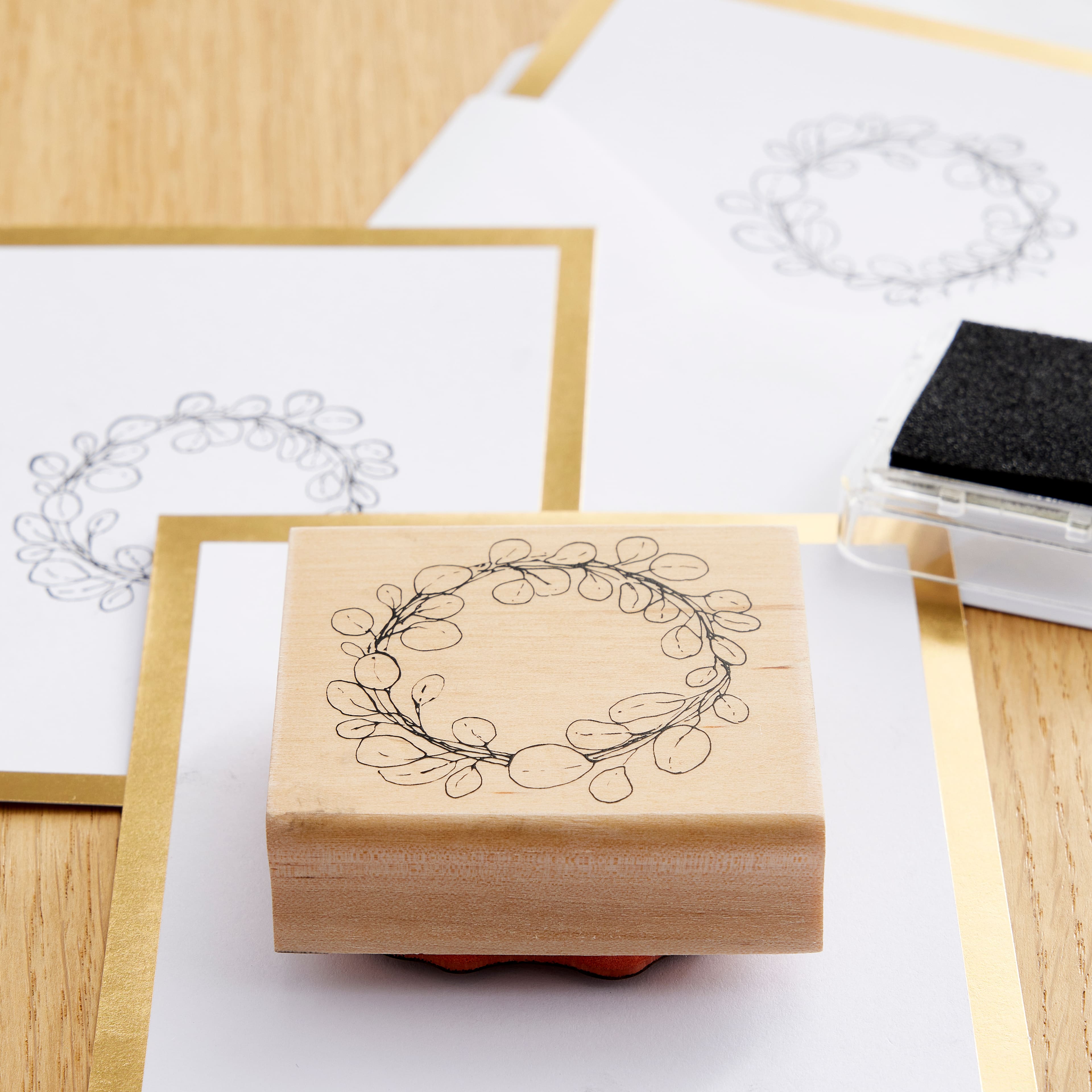 12 Pack: Eucalyptus Wreath Wood Stamp by Recollections&#x2122;