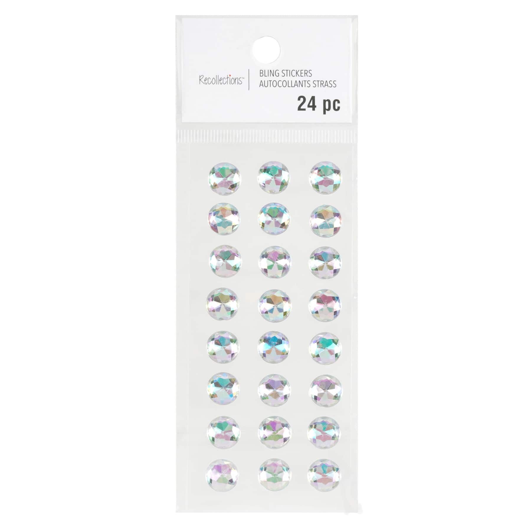 12 Pack: Clear Round Rhinestone Stickers by Recollections™
