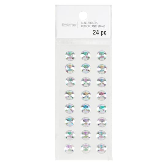 12 Pack: Clear Round Rhinestone Stickers by Recollections™ | Michaels