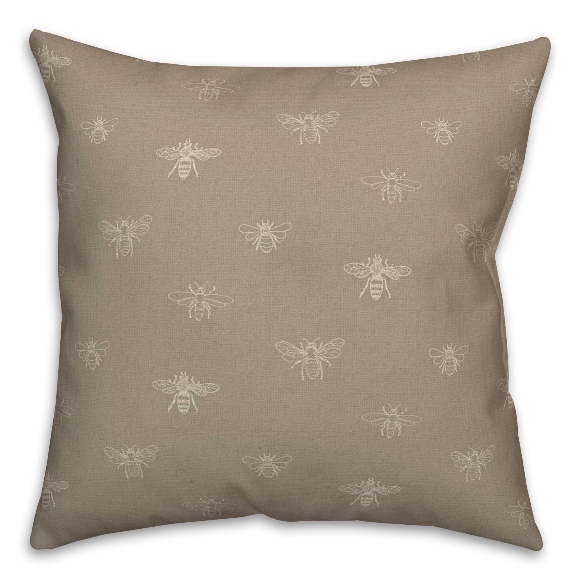 Bee Pattern Throw Pillow