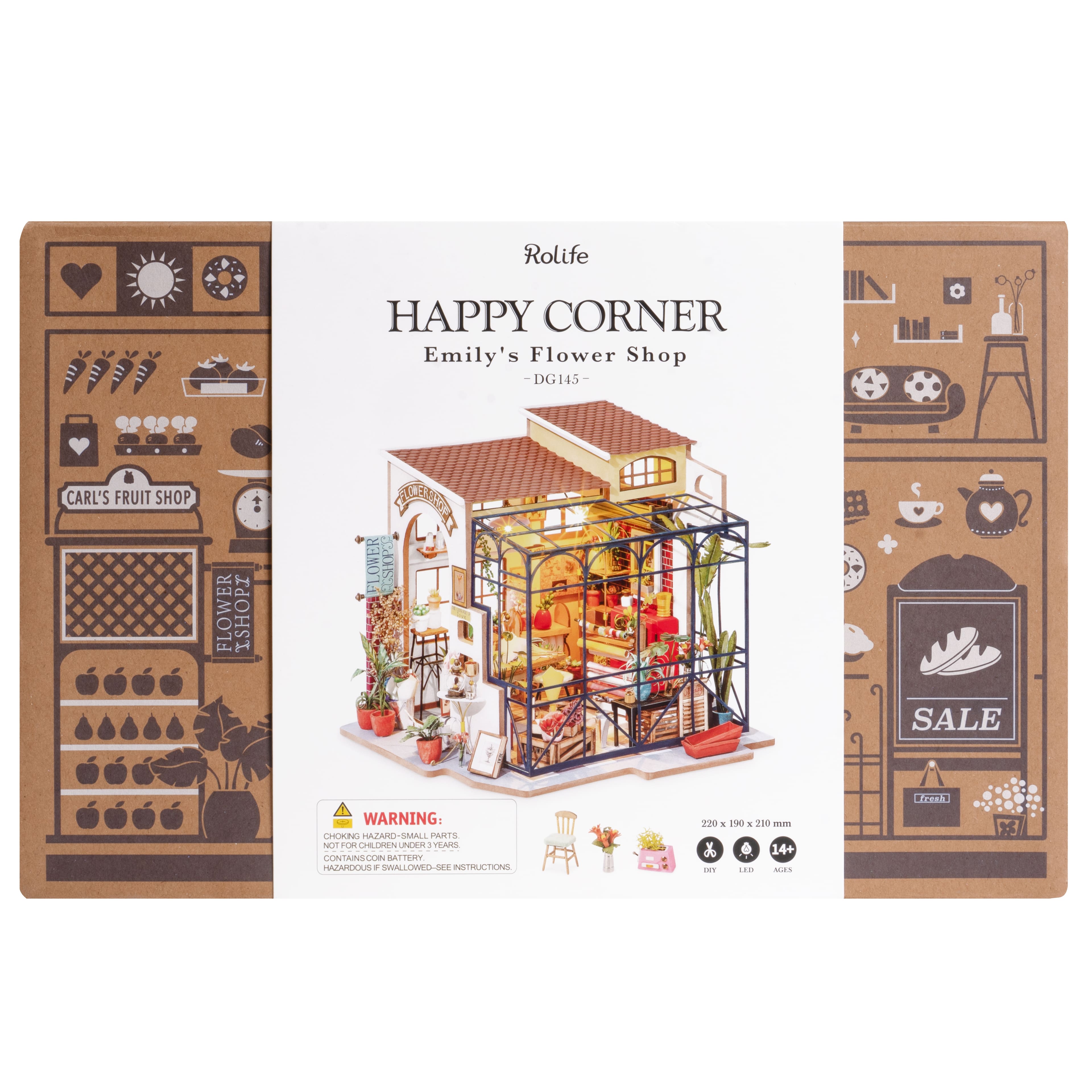 Rolife Happy Corner Emily&#x27;s Flower Shop DIY Miniature Kit