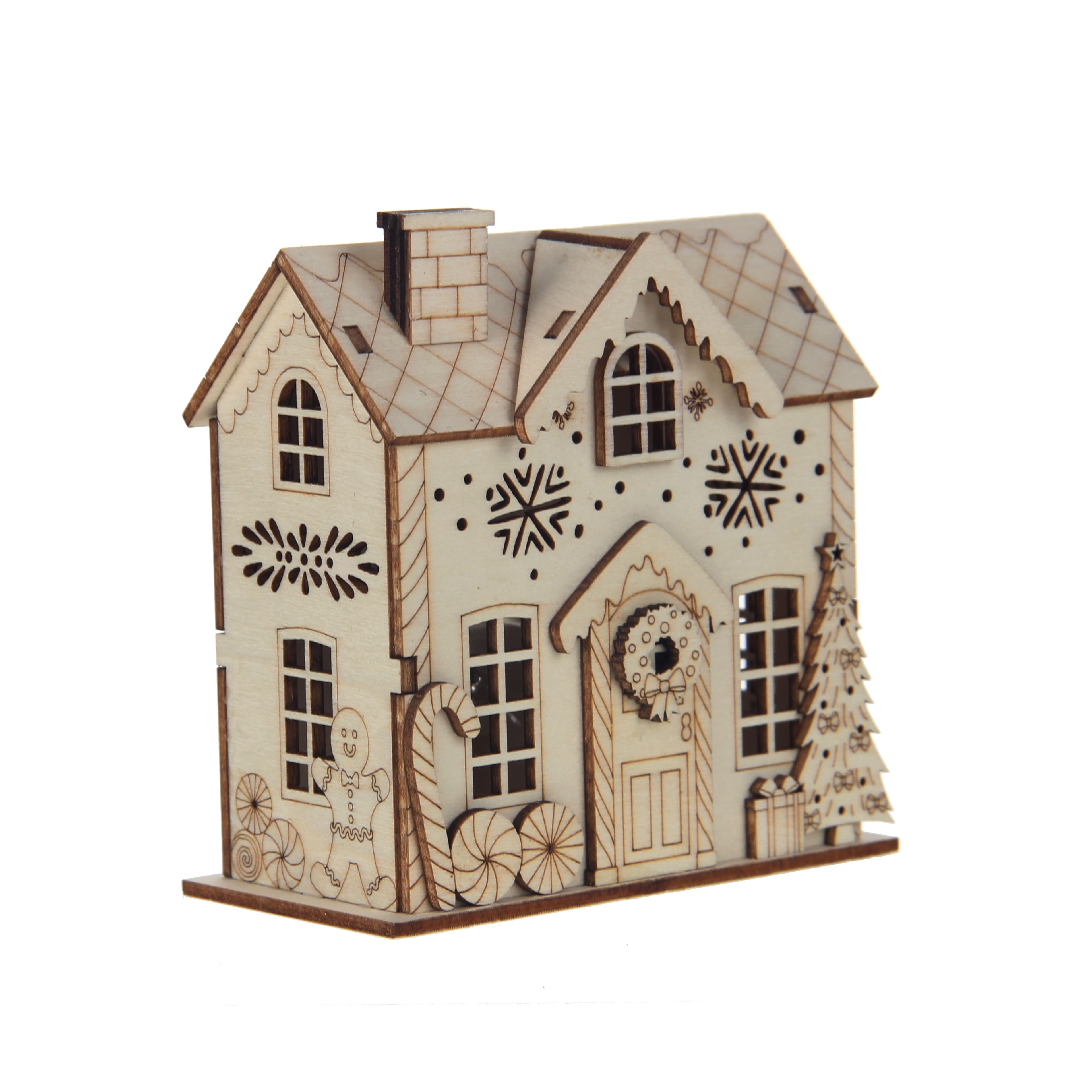 DIY LED Wood Village Candy Cane House by Make Market&#xAE;