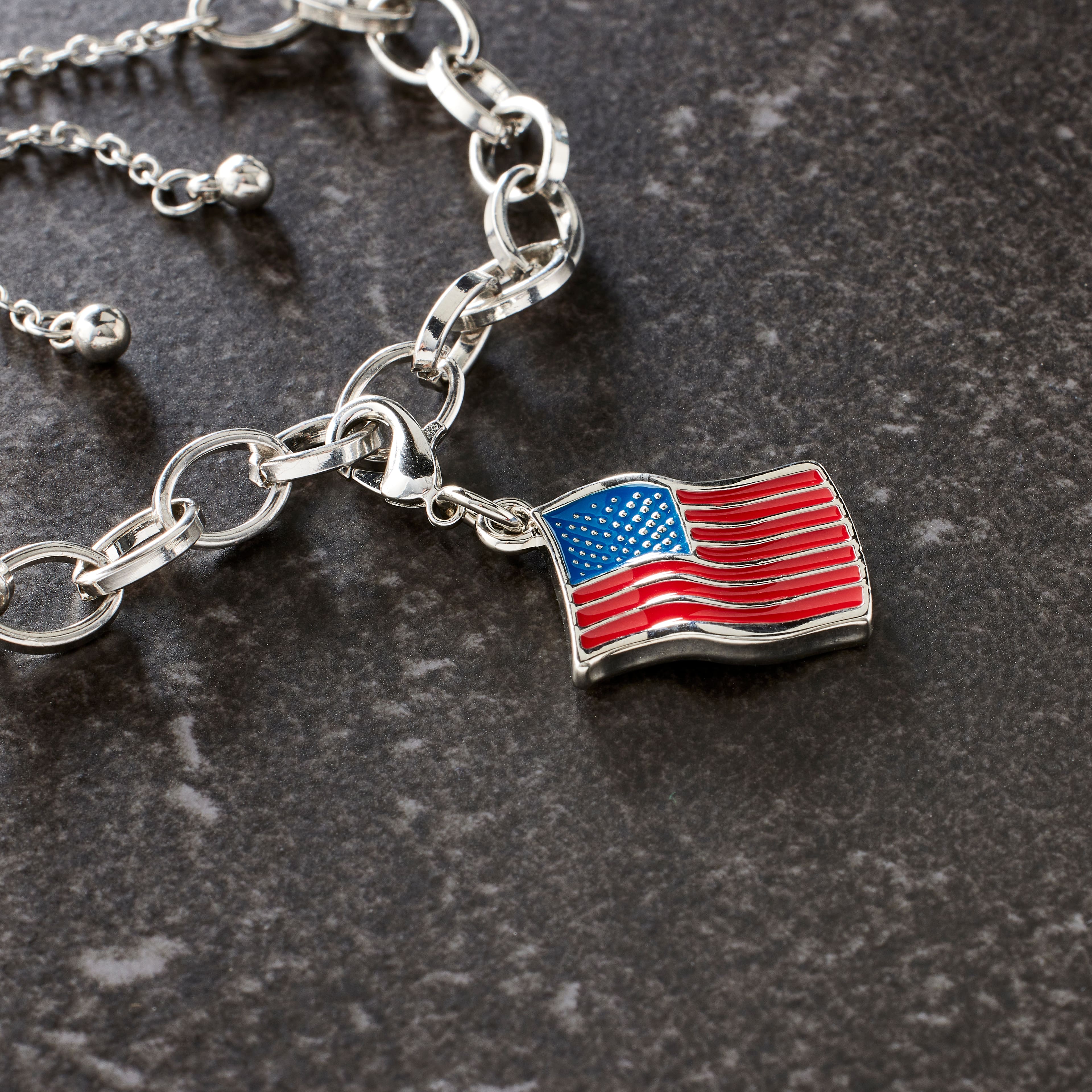 12 Pack: USA Flag Charm by Bead Landing&#x2122;