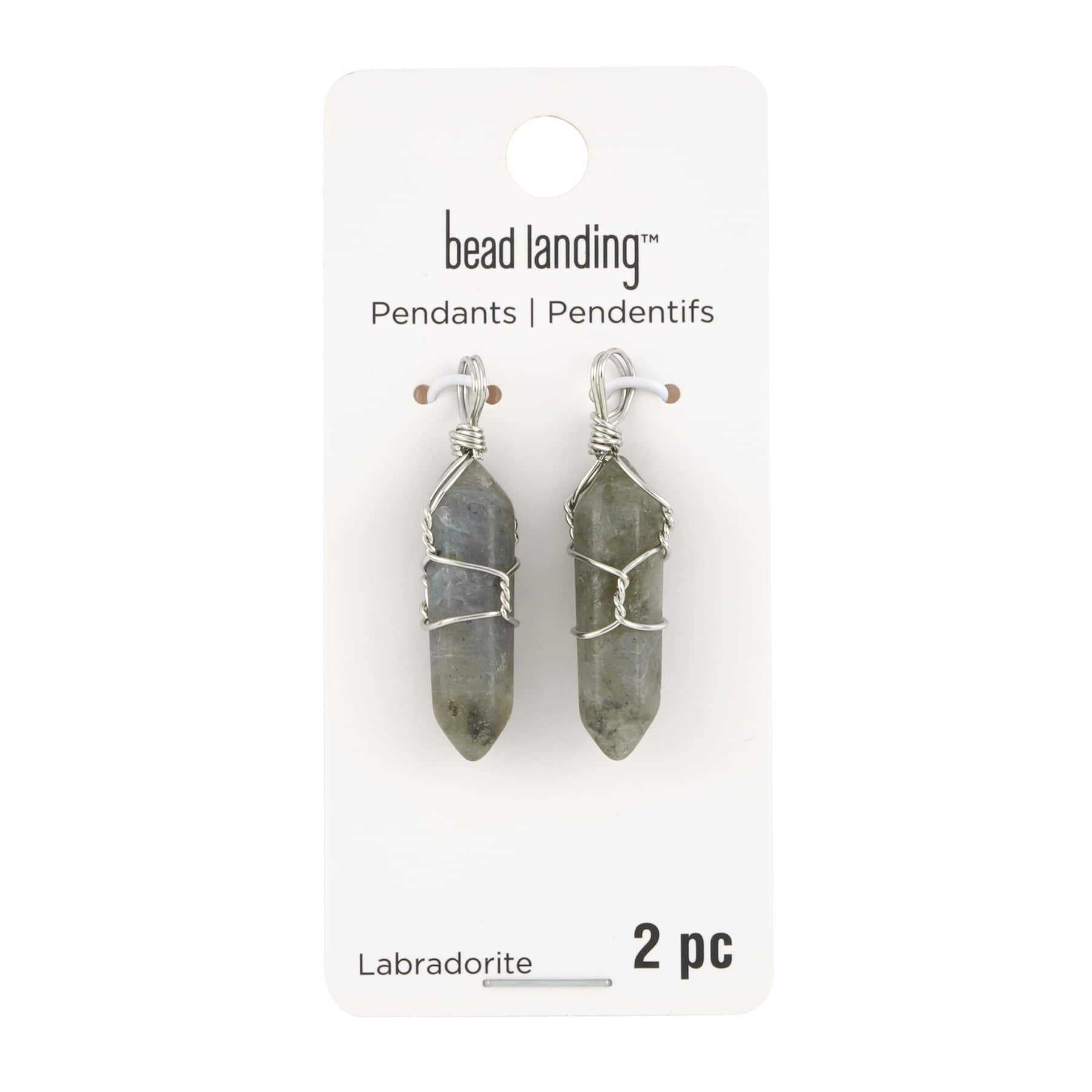 12 Packs: 2 ct. (24 total) Gray Labradorite Prism Pendants by Bead Landing&#x2122;