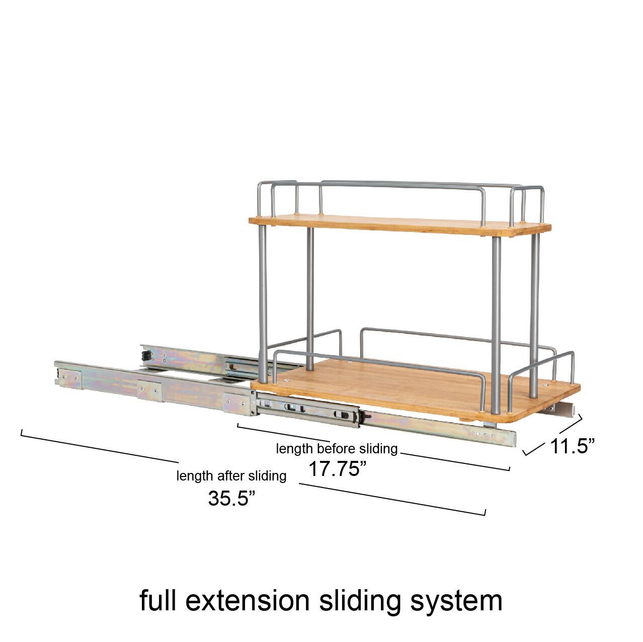 Household Essentials Glidez Wood 2-Tier Cabinet Organizer