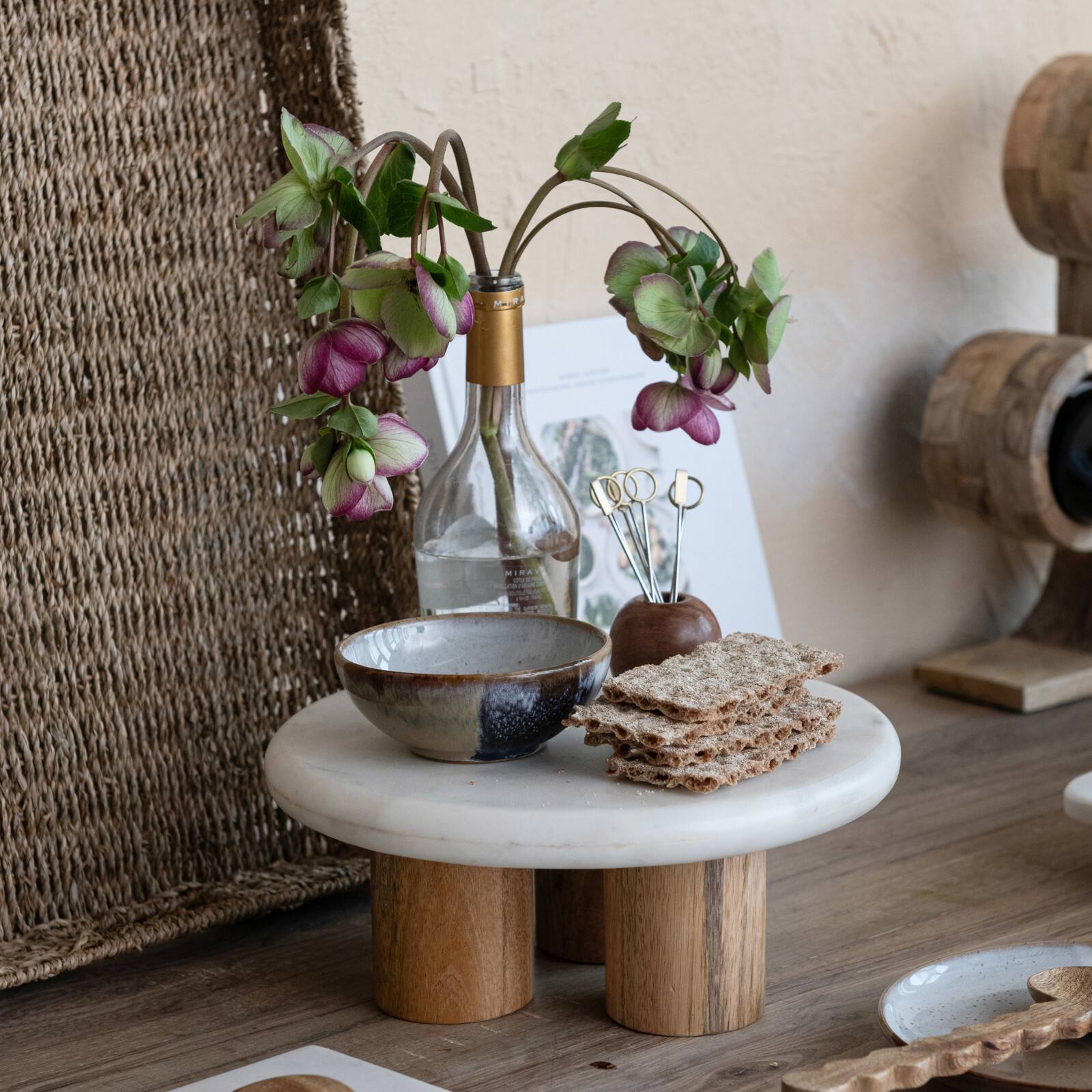 Hello Honey® 5" Tan & White Earthen Charm Stoneware Bowls, 4ct.