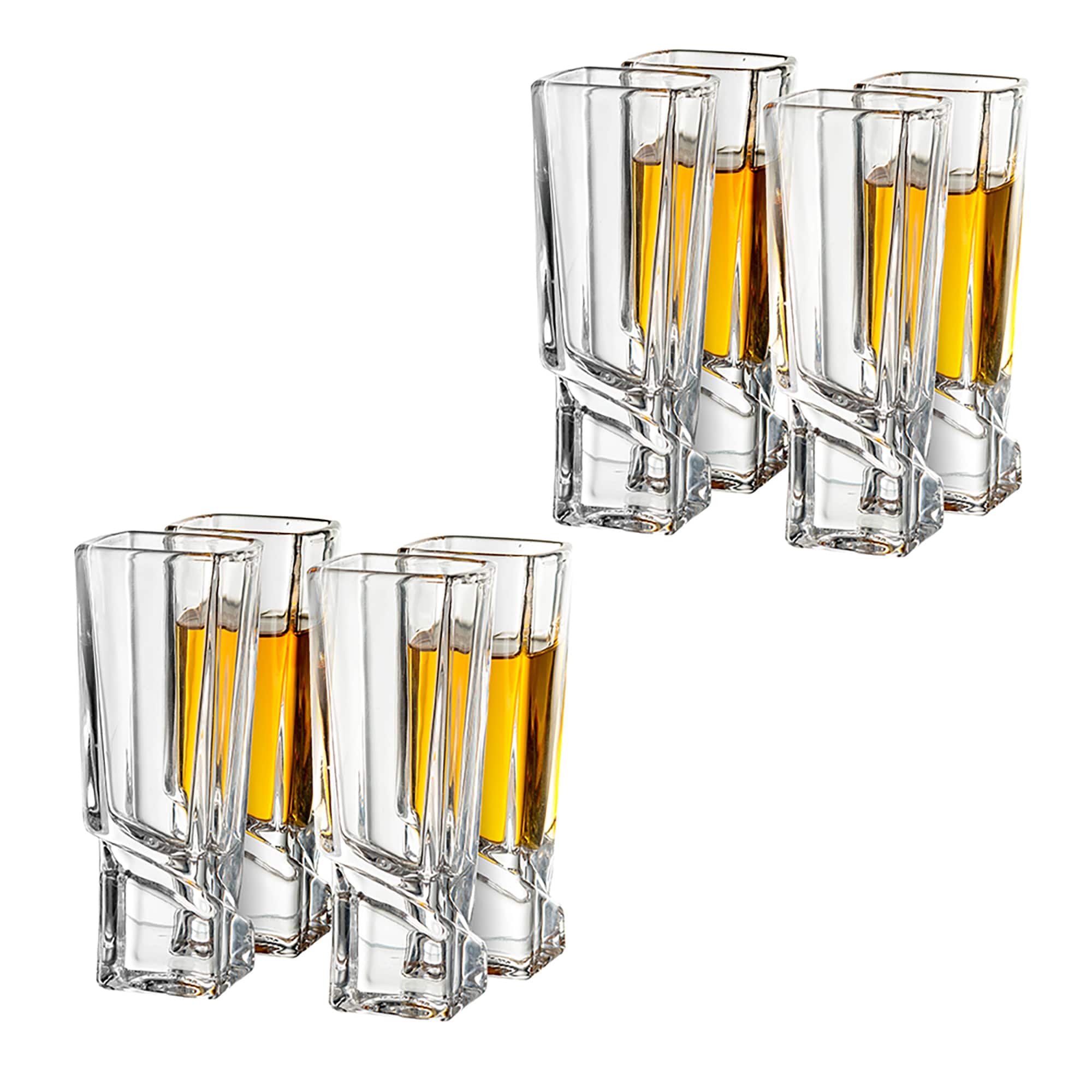JoyJolt® Carre Square Heavy Base Crystal Shot Glasses, 8ct.