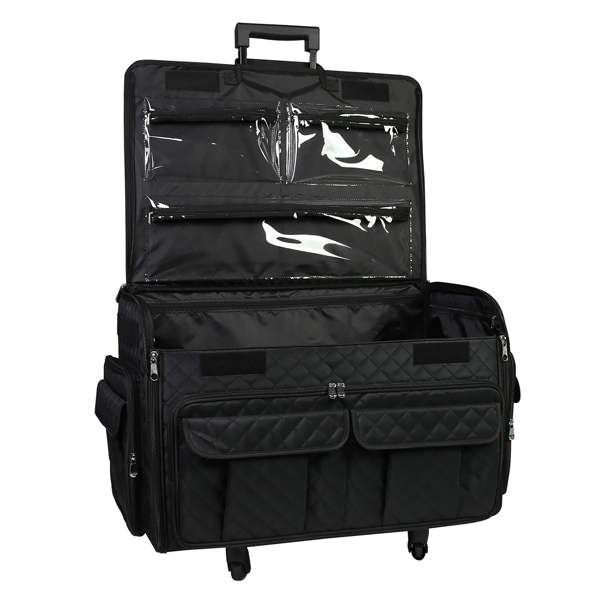 Everything Mary XL Black Quilted Deluxe Rolling Sewing Machine Case