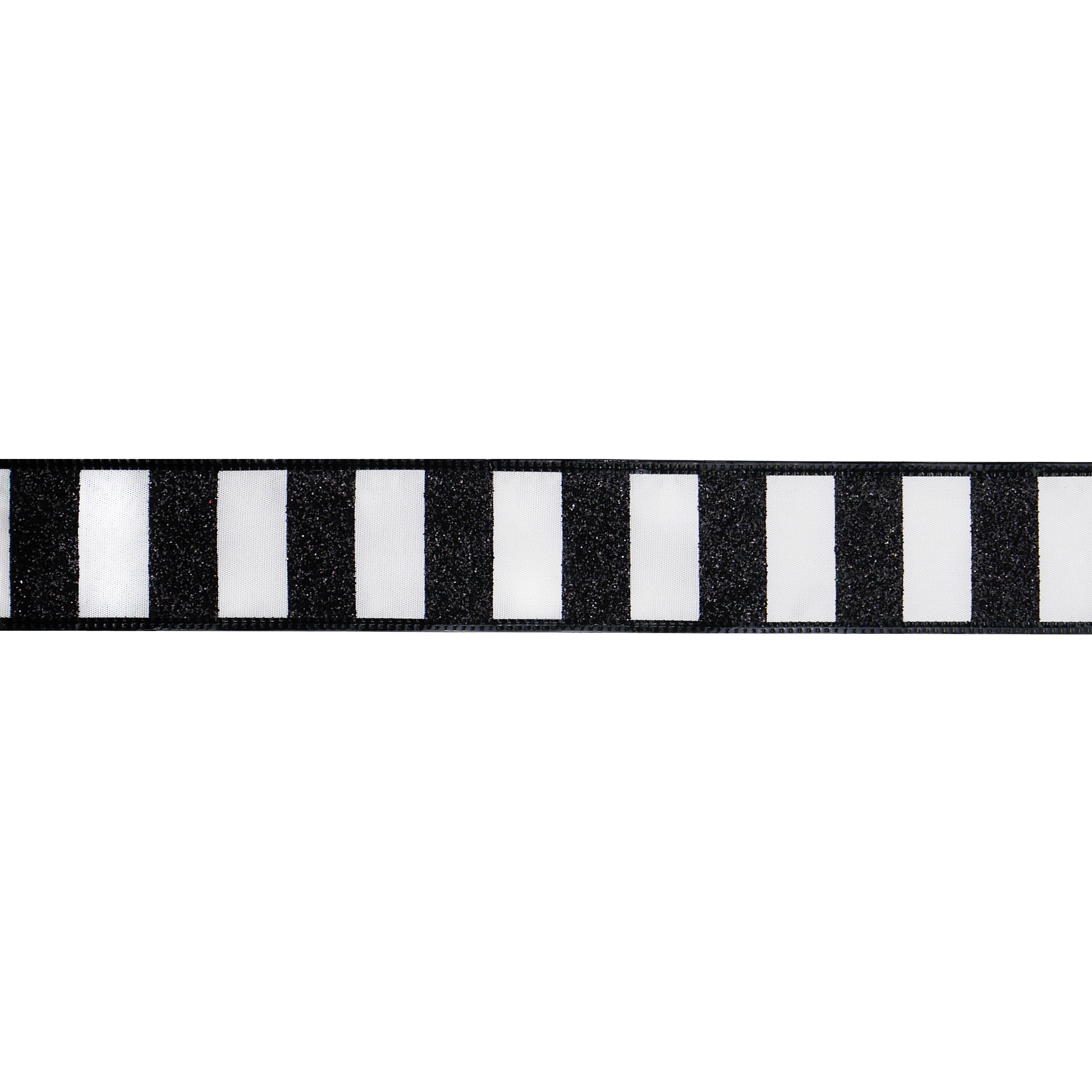 1.5&#x22; x 10yd. Striped Glitter Wired Taffeta Ribbon by Celebrate It&#x2122; Tailgate