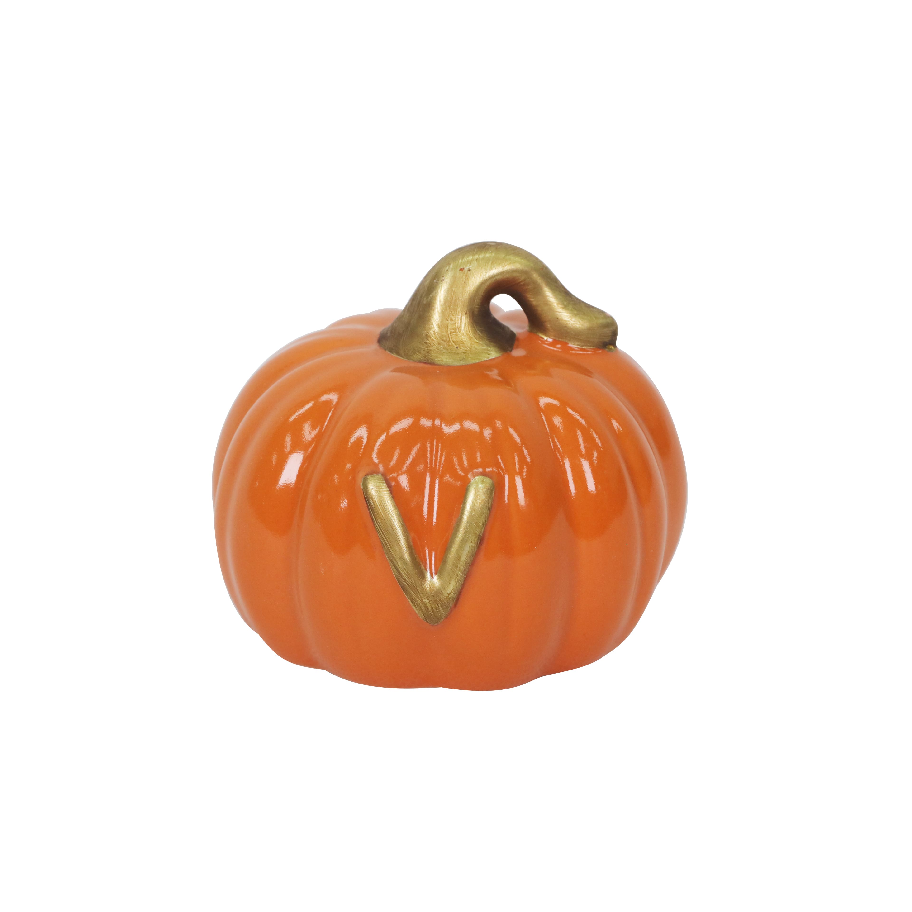3&#x22; Ceramic Pumpkin Monogram D&#xE9;cor by Ashland&#xAE;