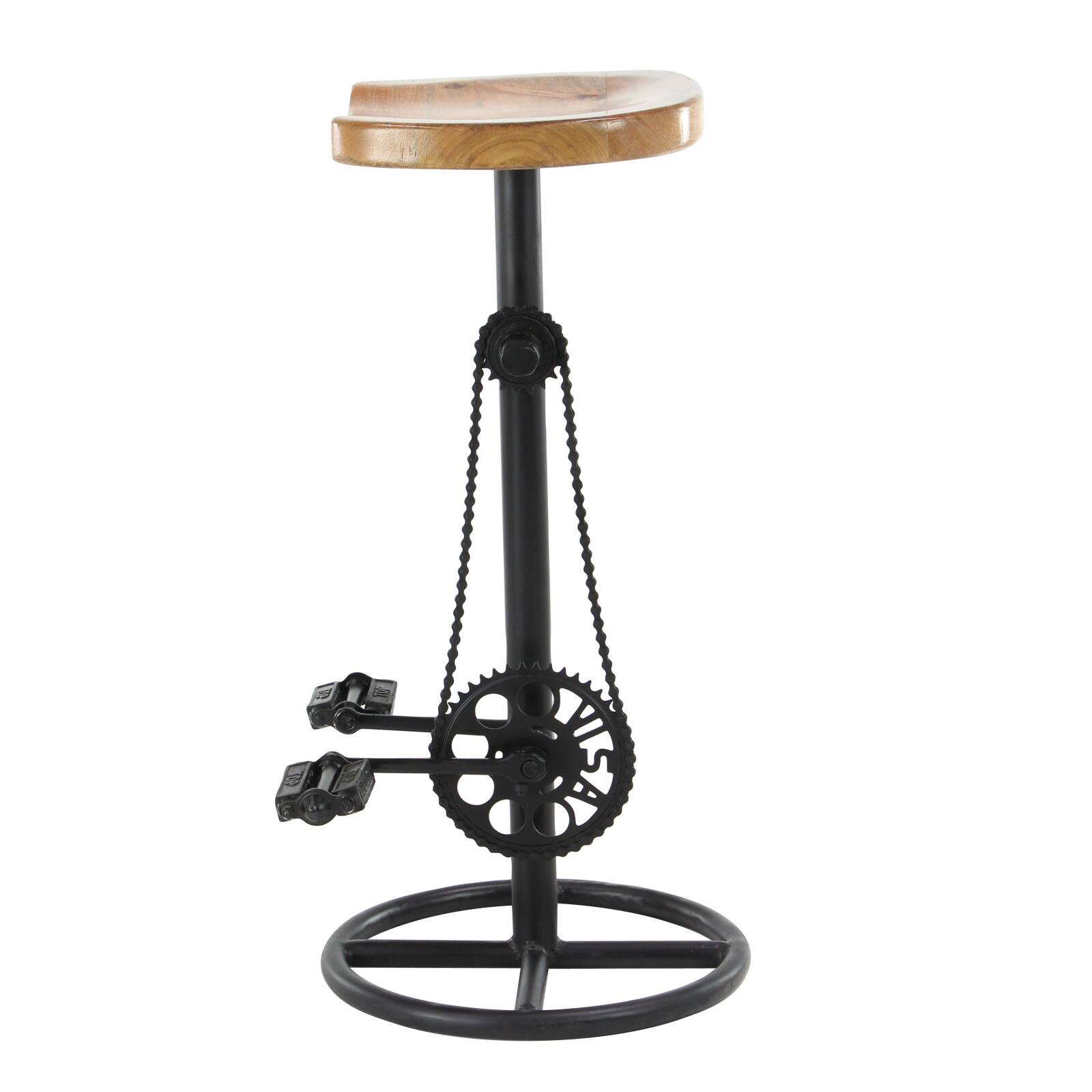 32&#x22; Brown Iron Industrial Bar Stool