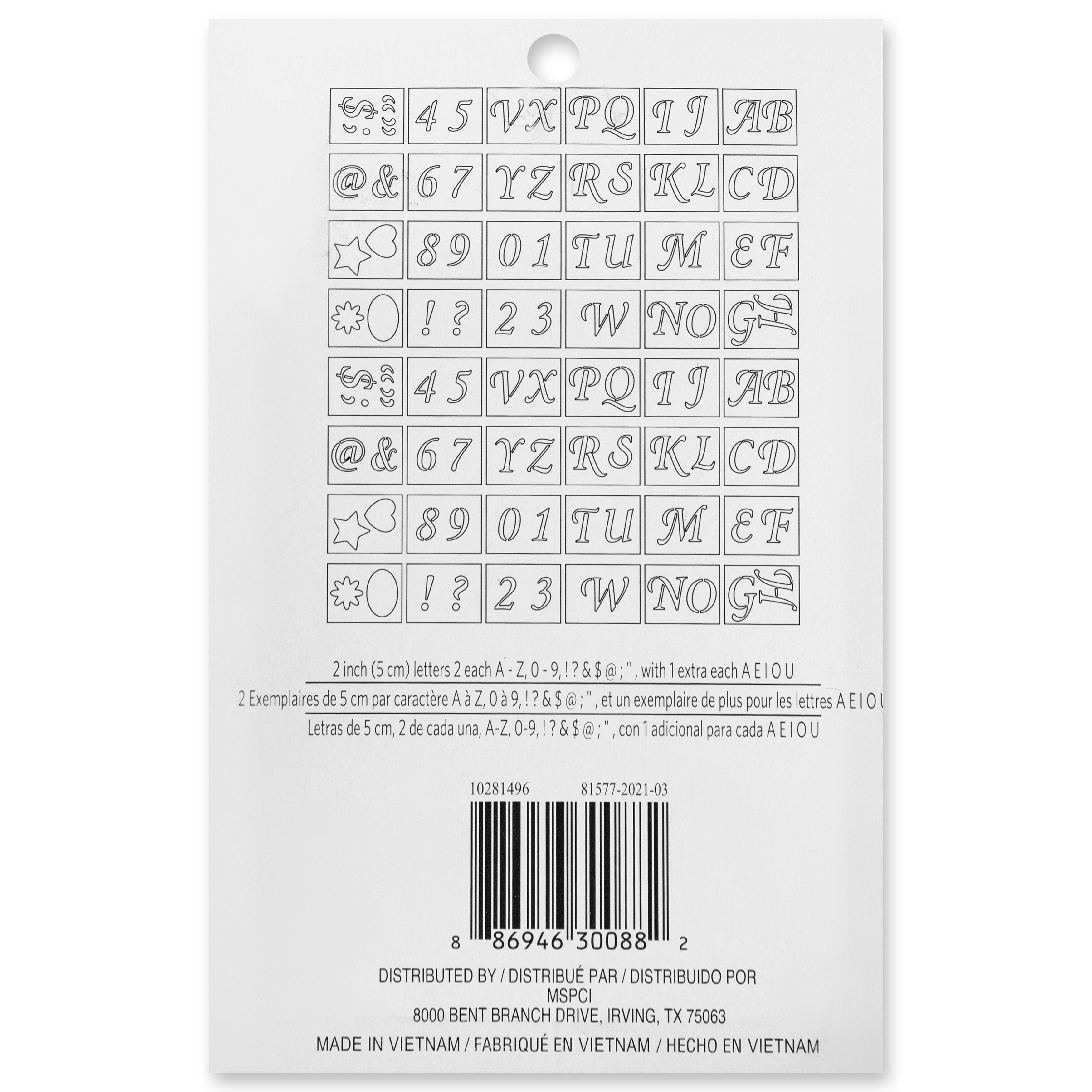 6 Pack: 2" Wedding Alphabet Stencils Set by Craft Smart™