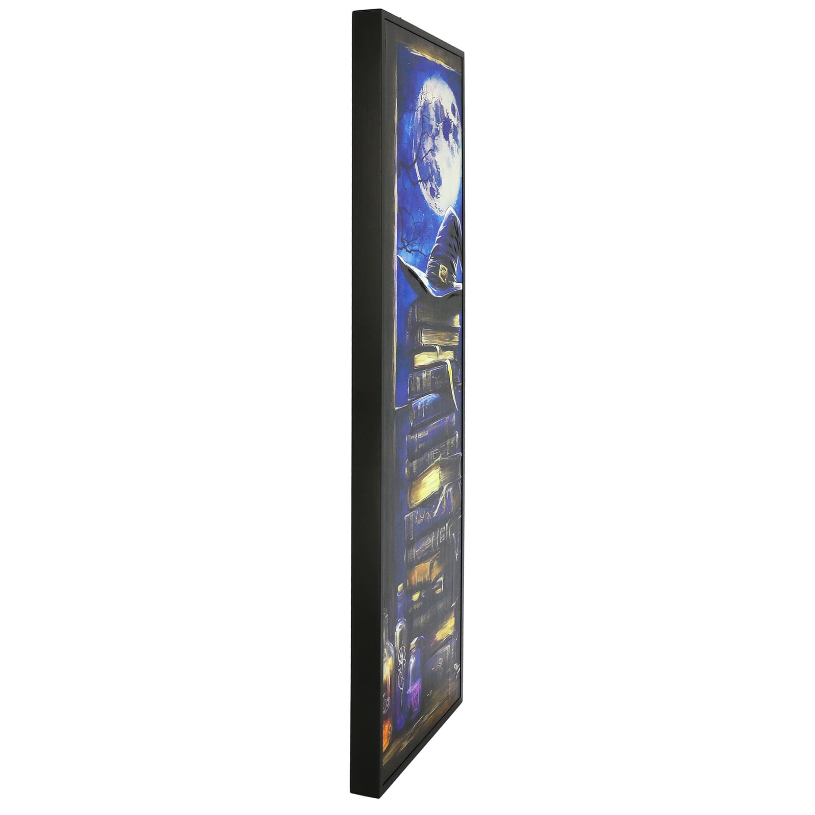 10.5&#x22; x 33&#x22; Witchy Book Stack Under the Moon Framed Wall Art by Ashland&#xAE;
