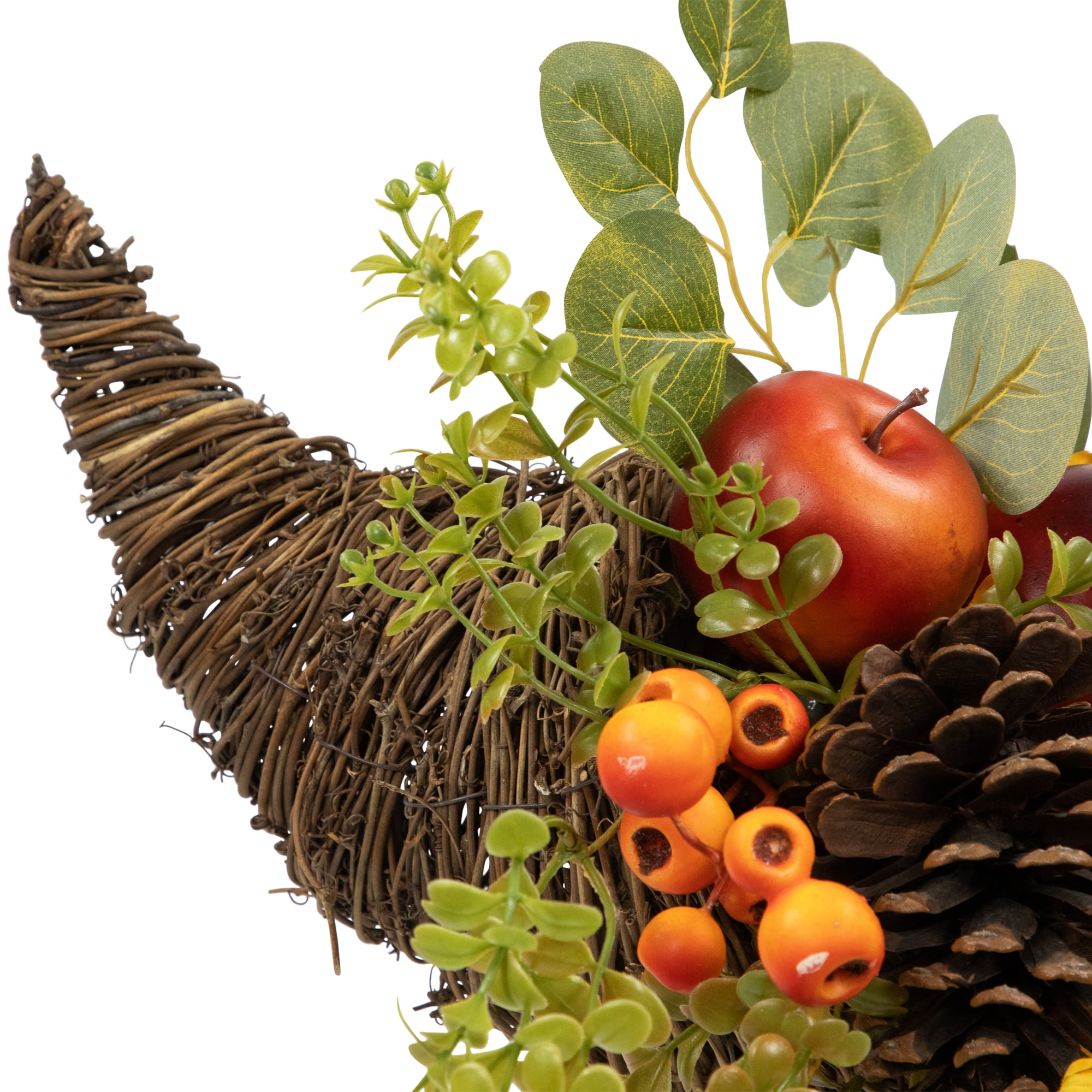 20" Apple & Pear Cornucopia Fall Harvest Decoration