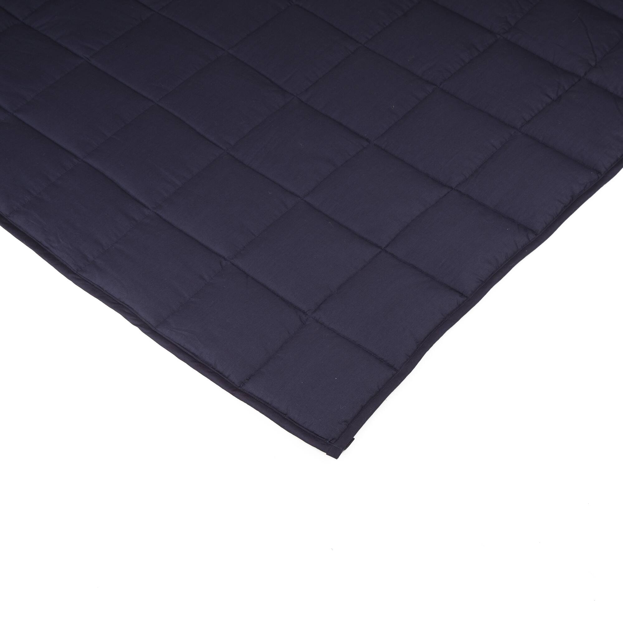 Glitzhome&#xAE; Navy Blue Cotton Shell Quilted Weighted Blanket with Polyester Filling