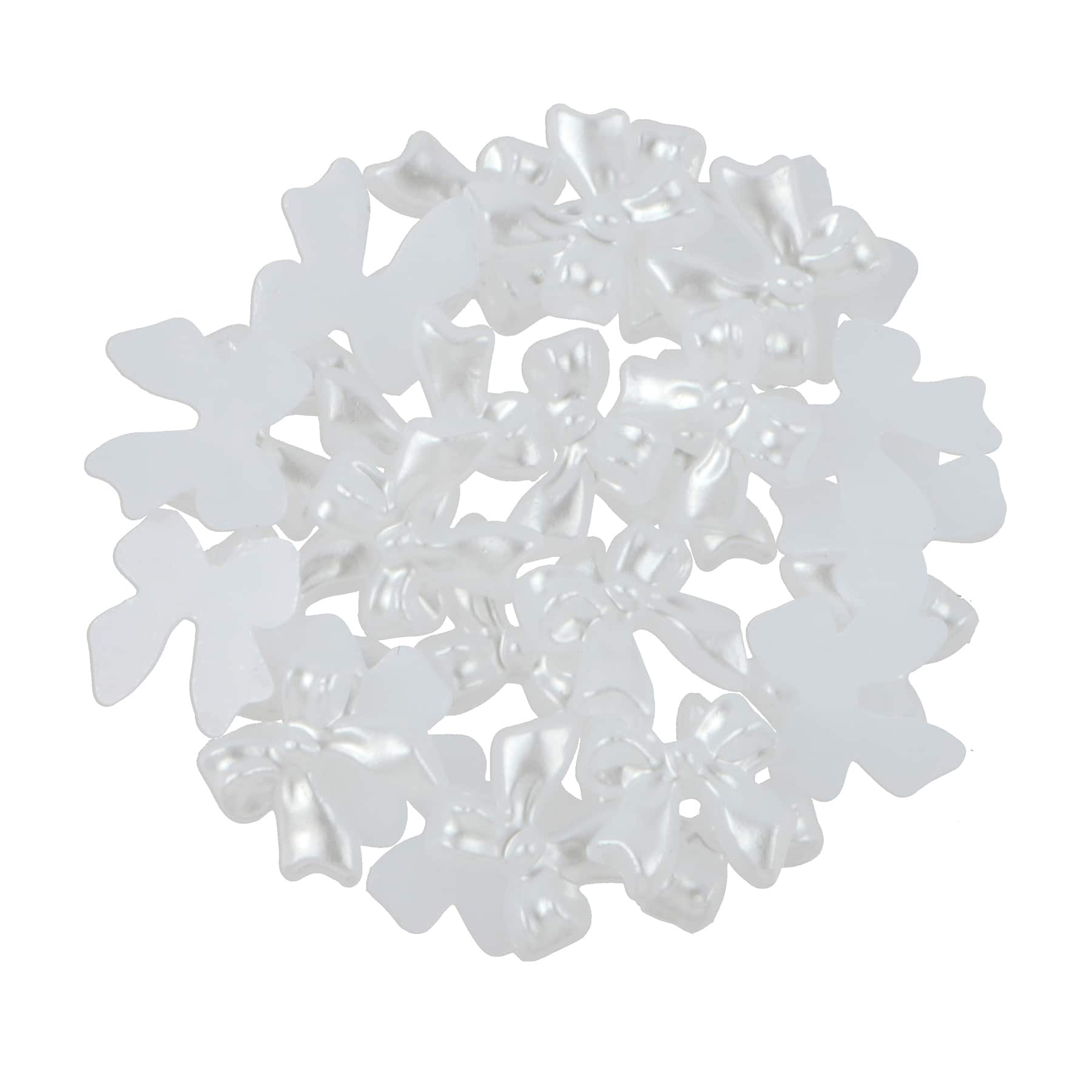 10.8mm White Plastic Flatback Pearl Bows, 200ct. by Bead Landing™