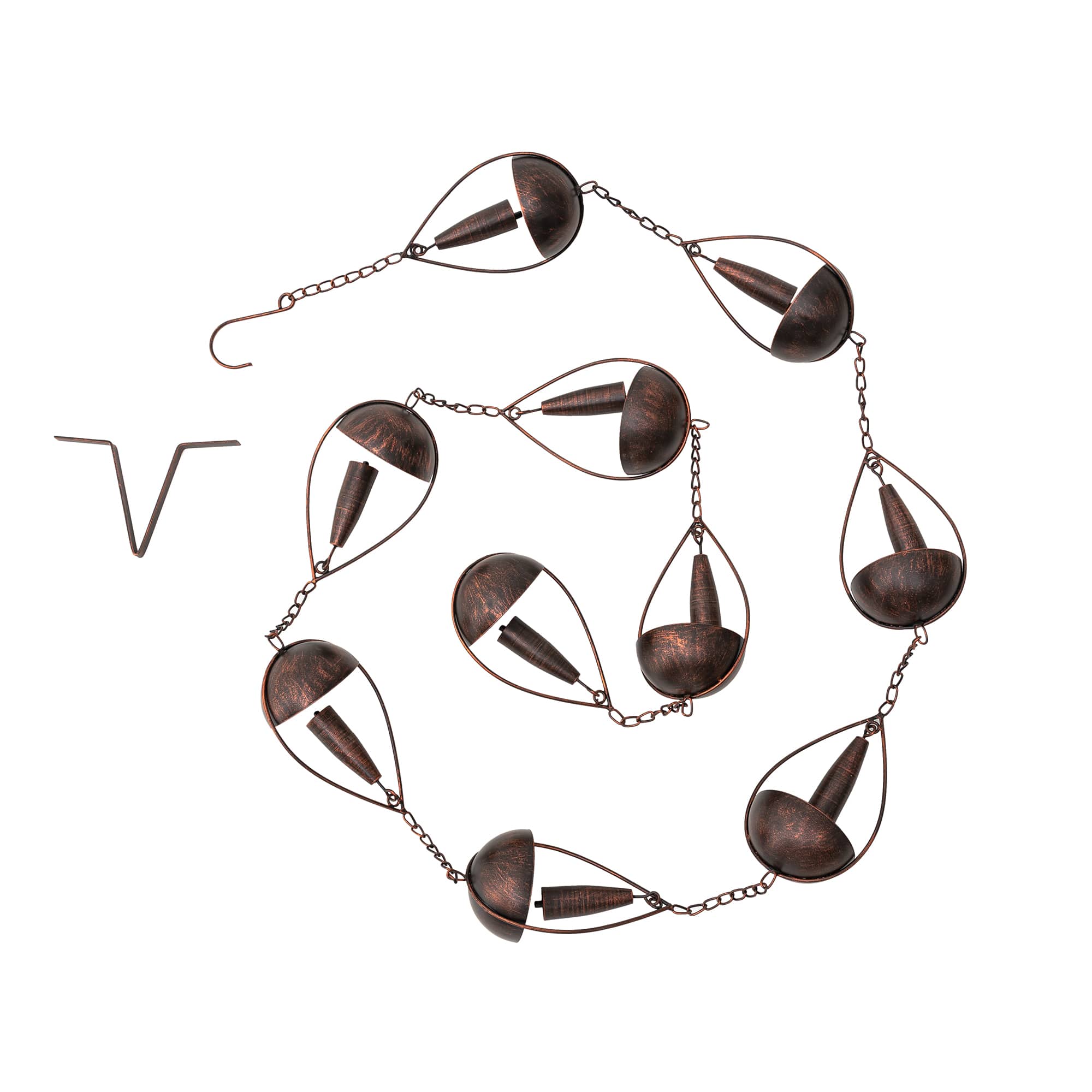 Glitzhome&#xAE; 8.5ft. Copper Bowl &#x26; Bell Shaped Rain Chain