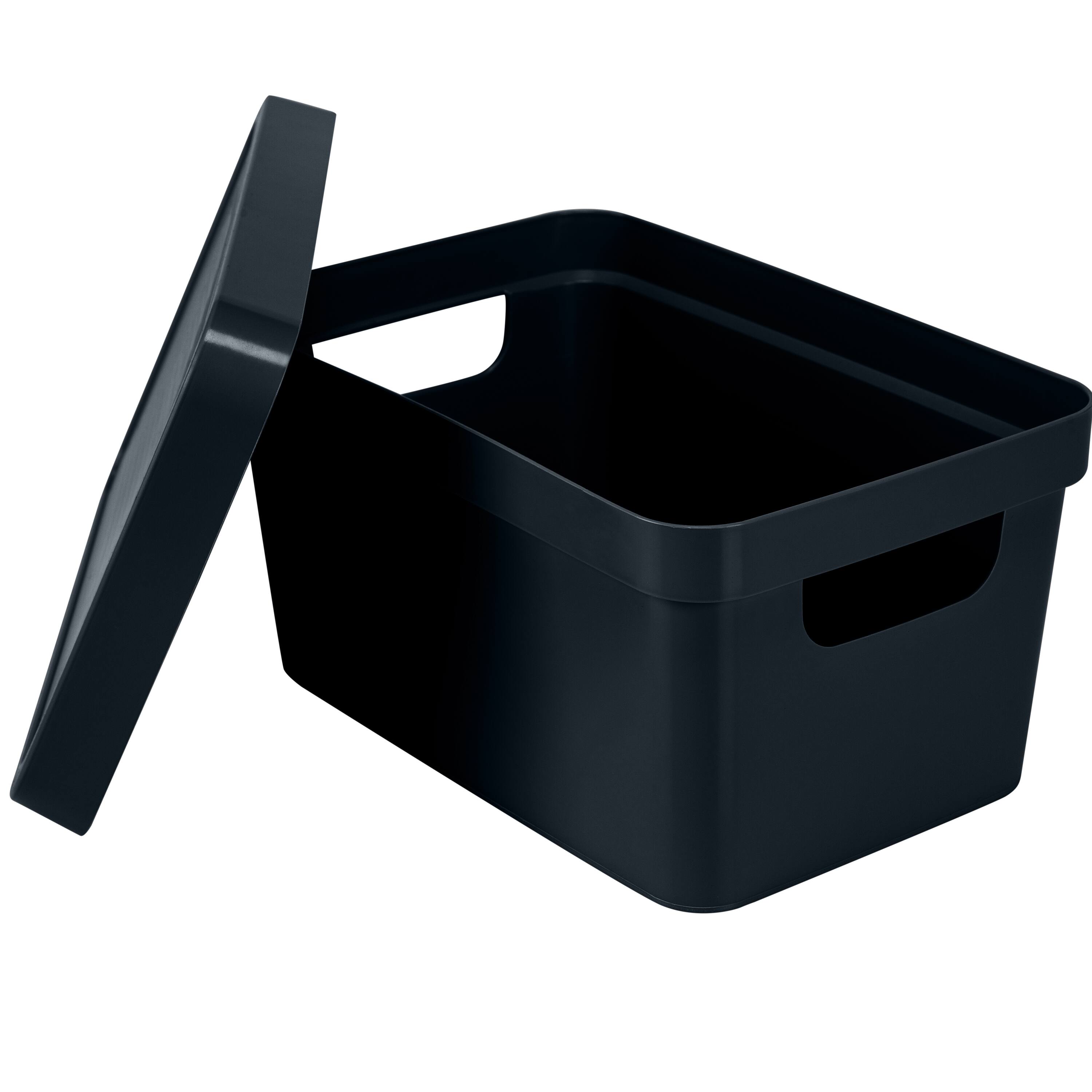 Simplify Small Charcoal Vinto Storage Box with Lid