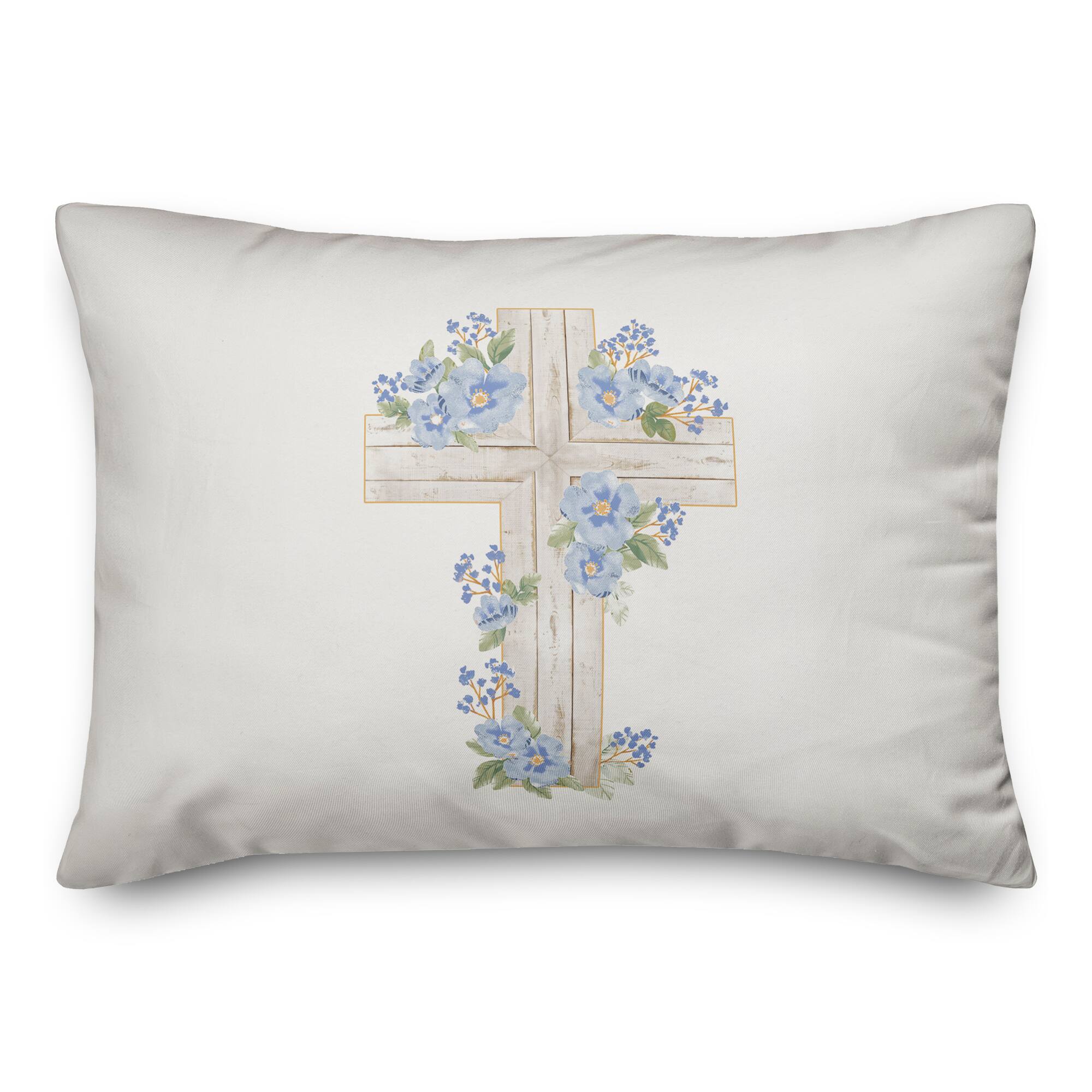 Reformed Rose Easter Cross 14" x 20" Throw Pillow