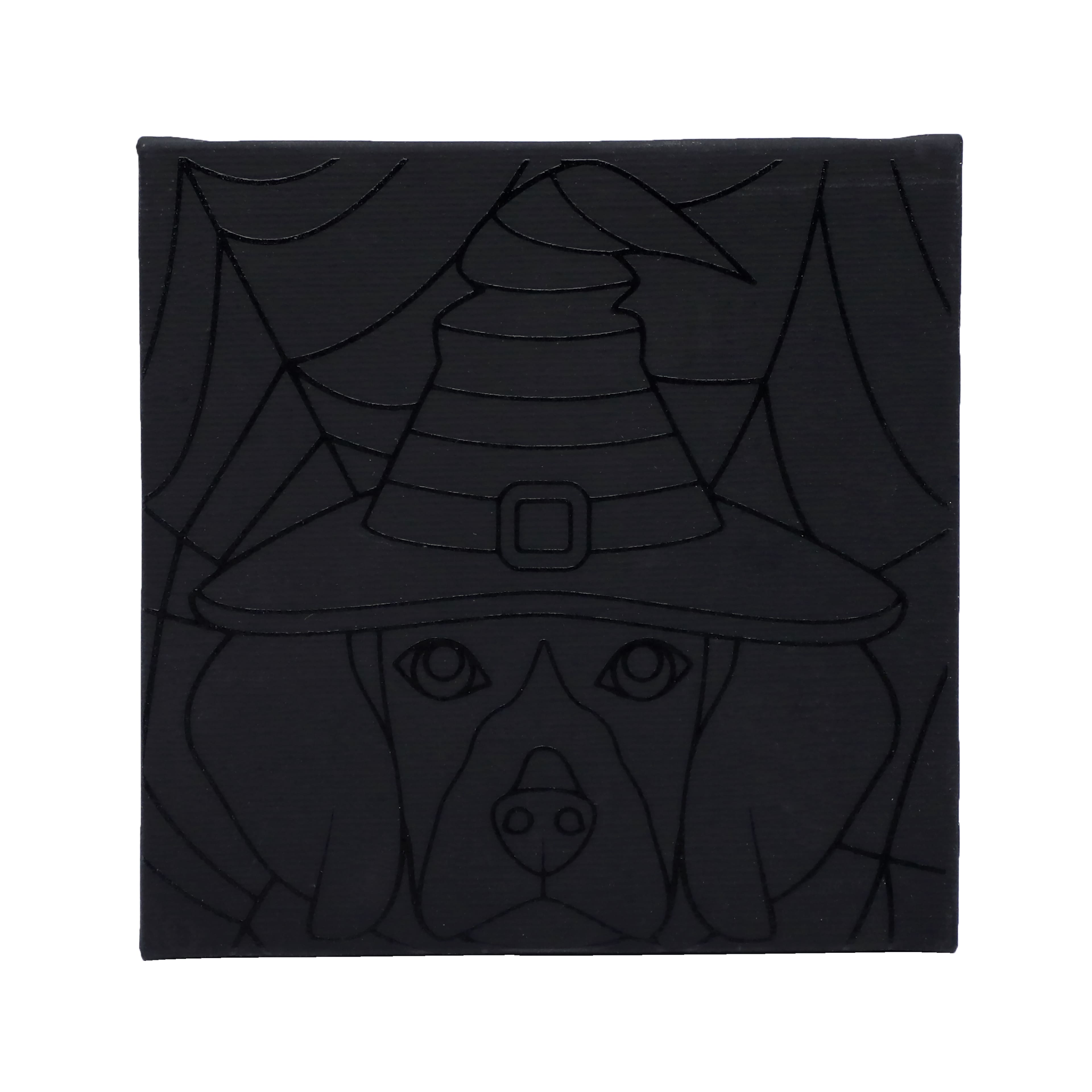 5&#x22; x 5&#x22; Witch Dog in Web Canvas Painting Kit by Craft Smart&#xAE;