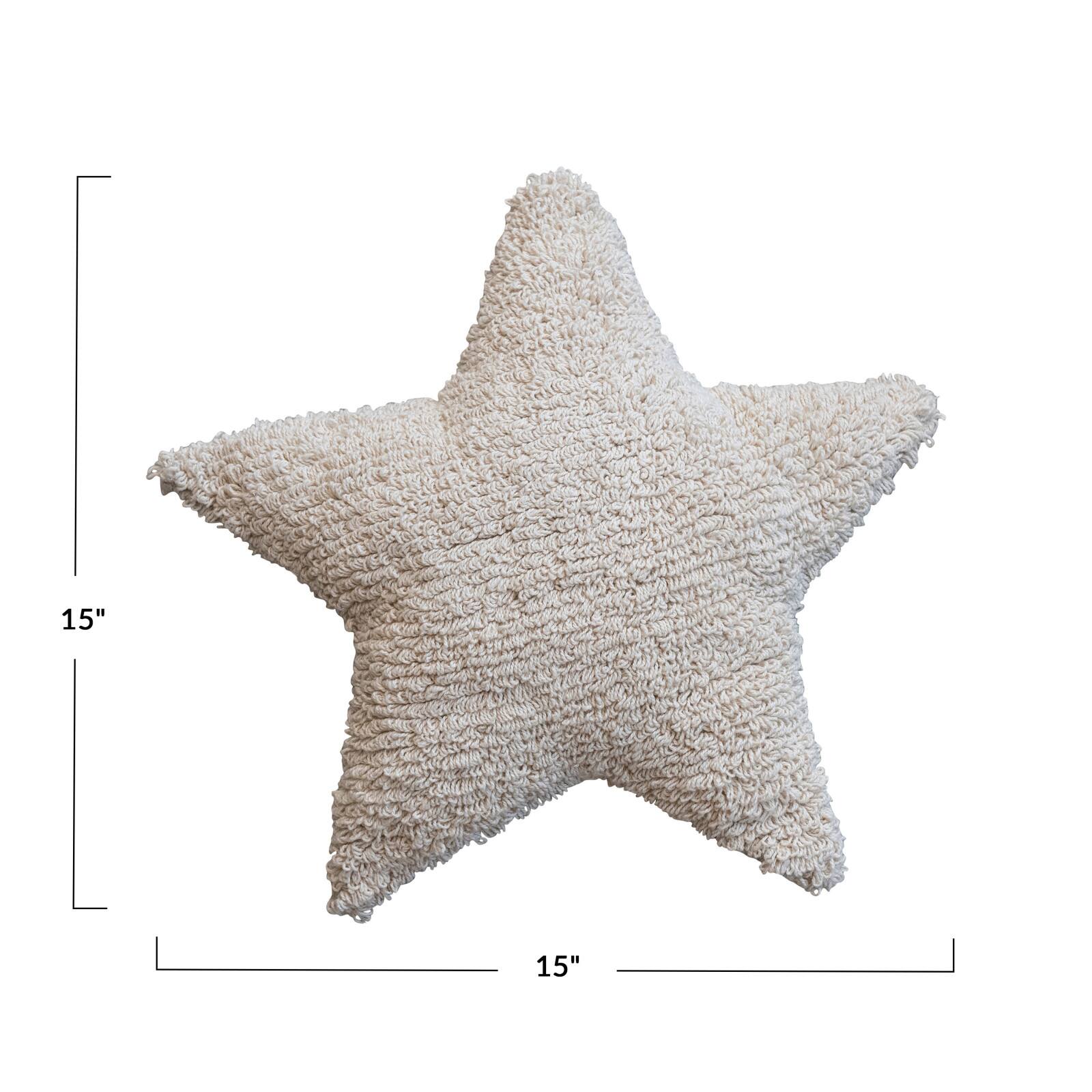 Hello Honey&#xAE; 15&#x22; Natural Tufted Star-Shaped Throw Pillow